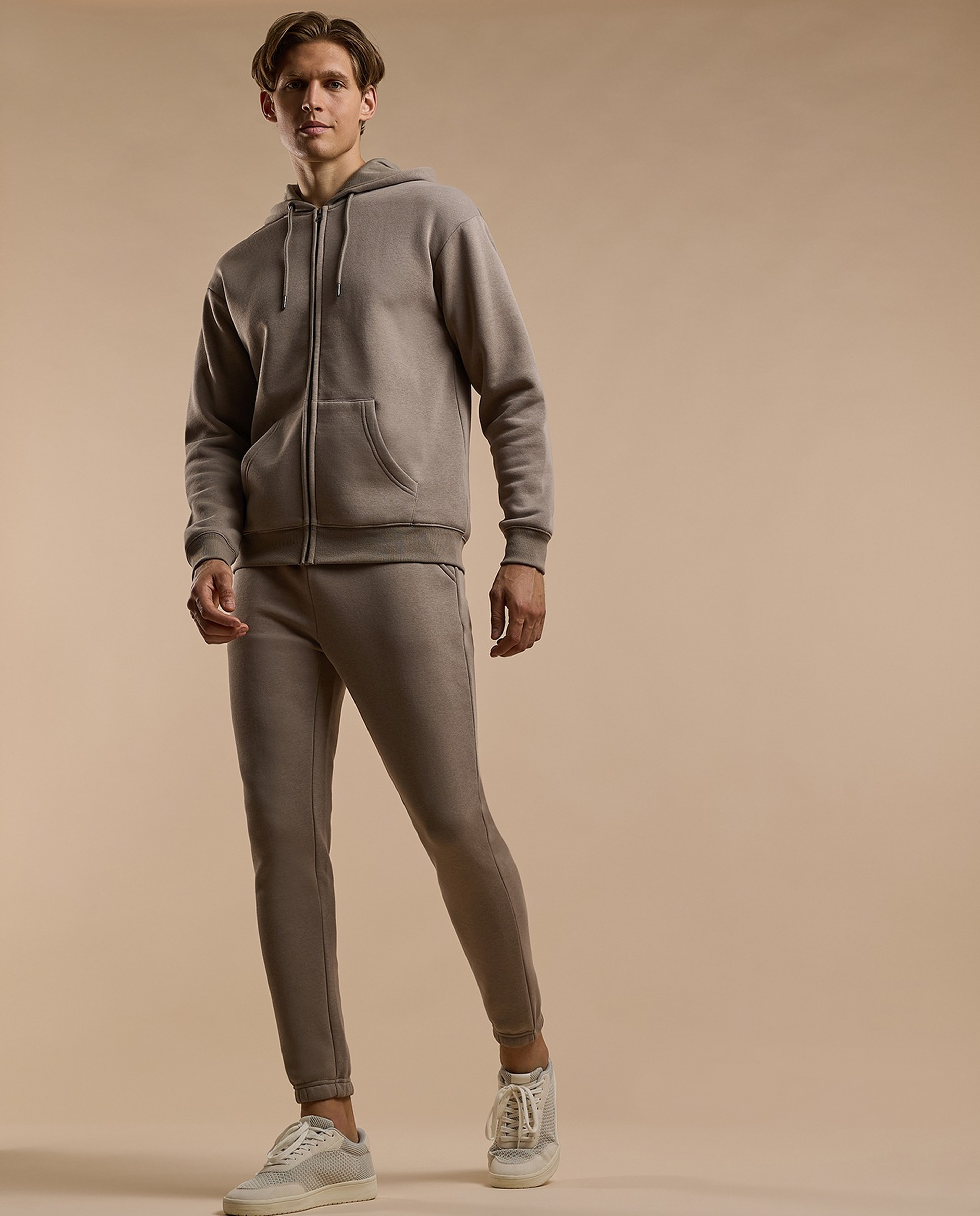 Solid Joggers with Drawstring Waist