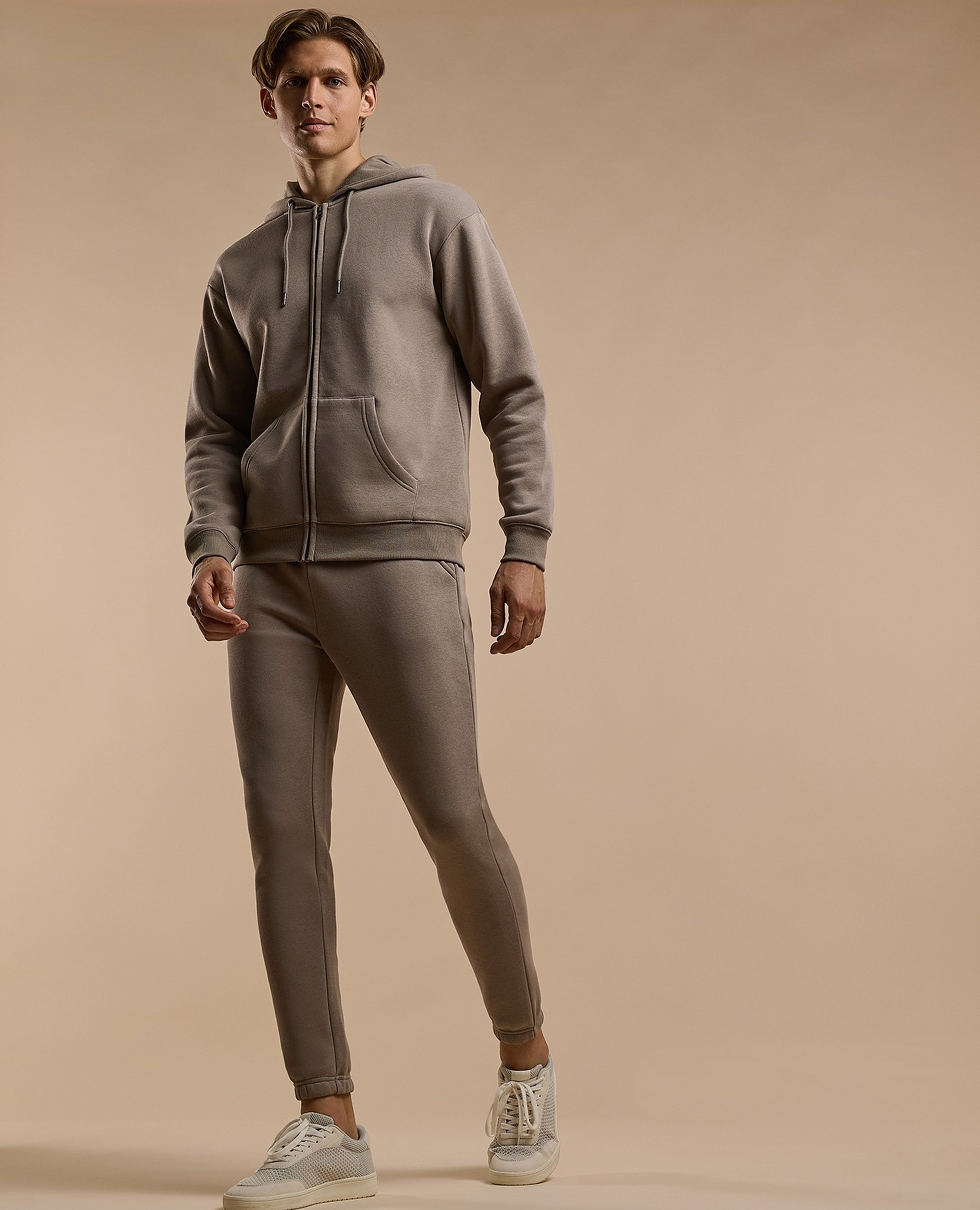 Solid Joggers with Drawstring Waist