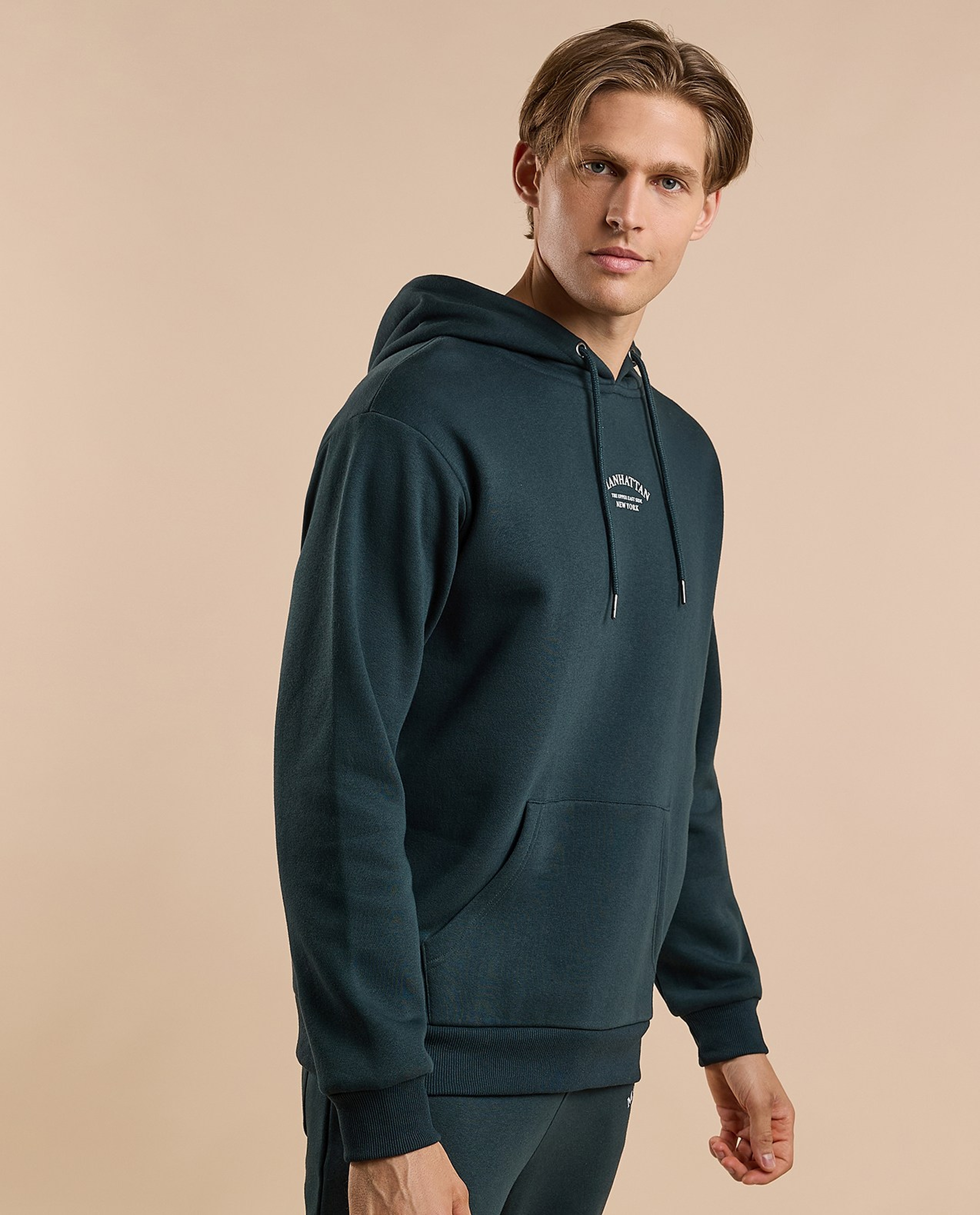 Printed Hoodie with Long Sleeves