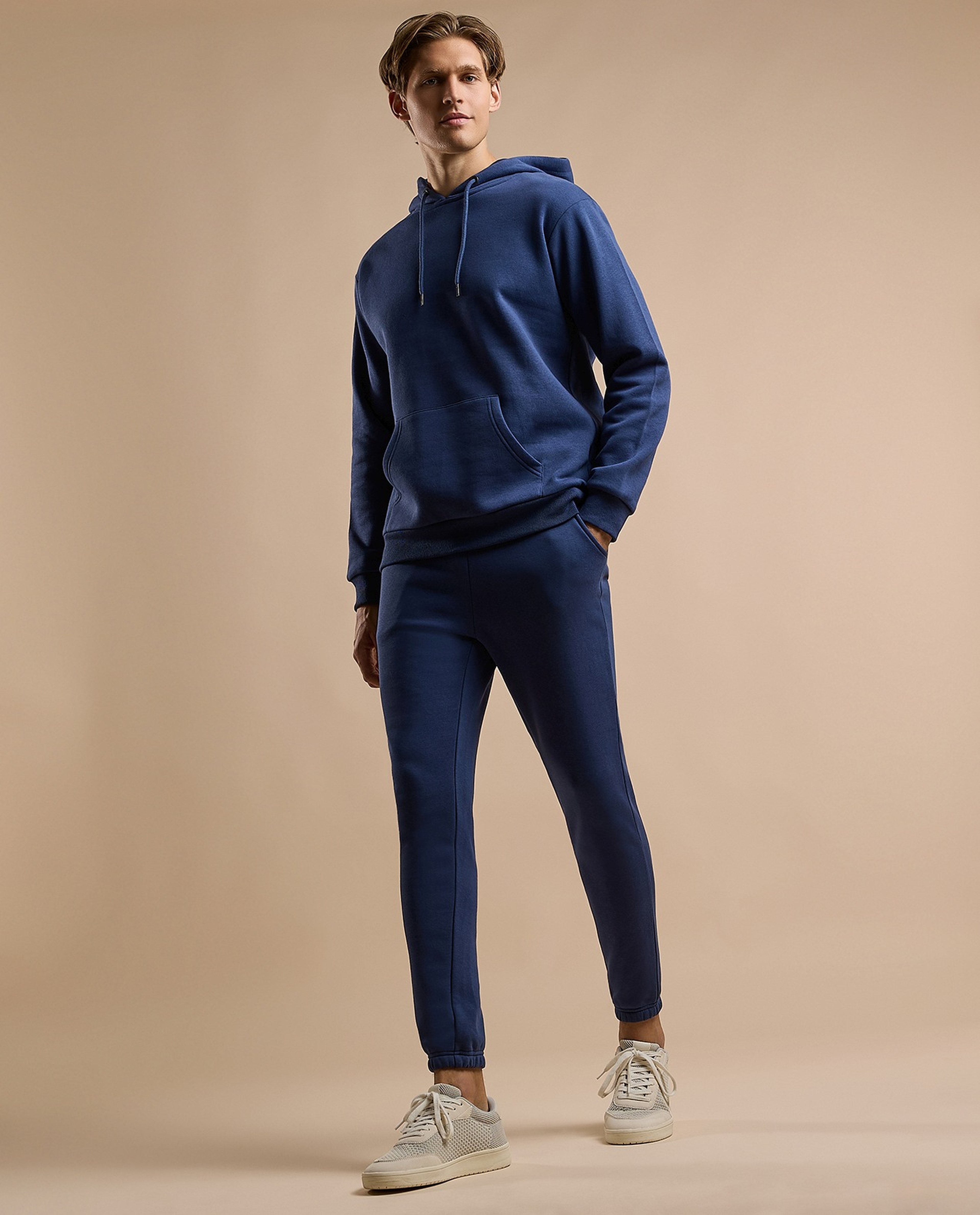 Solid Joggers with Drawstring Waist