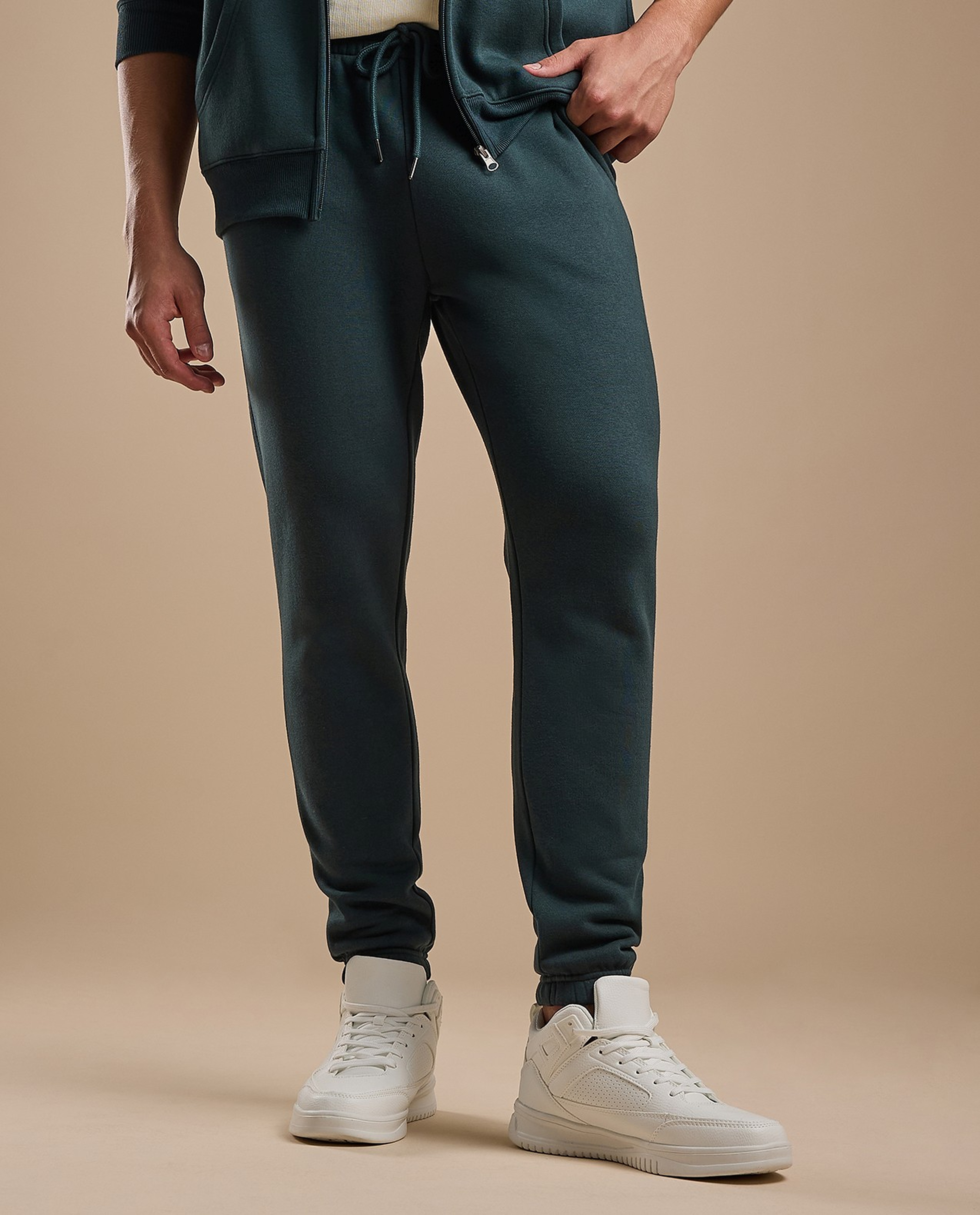 Solid Joggers with Drawstring Waist