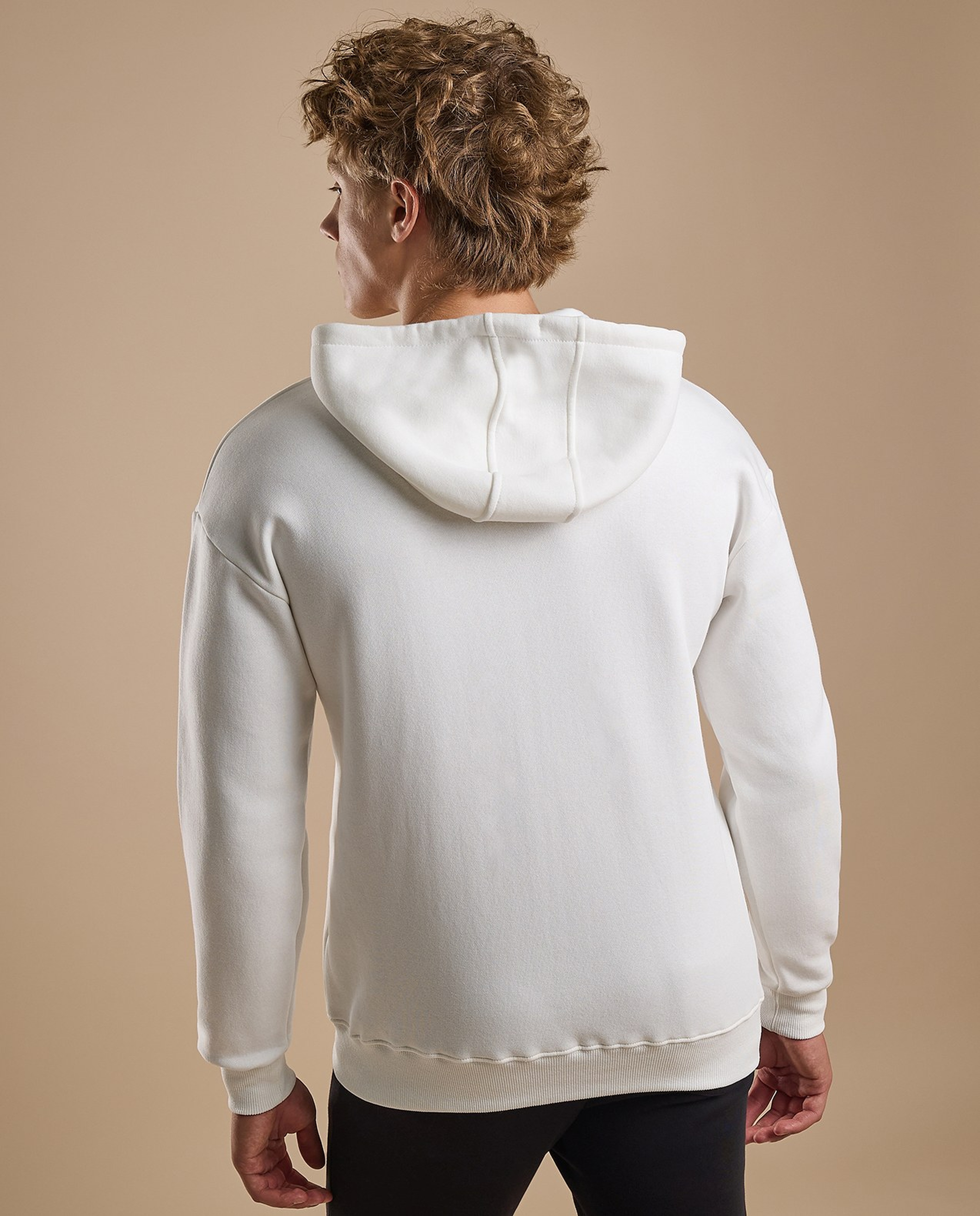 Solid Hooded Jacket with Zipper Closure