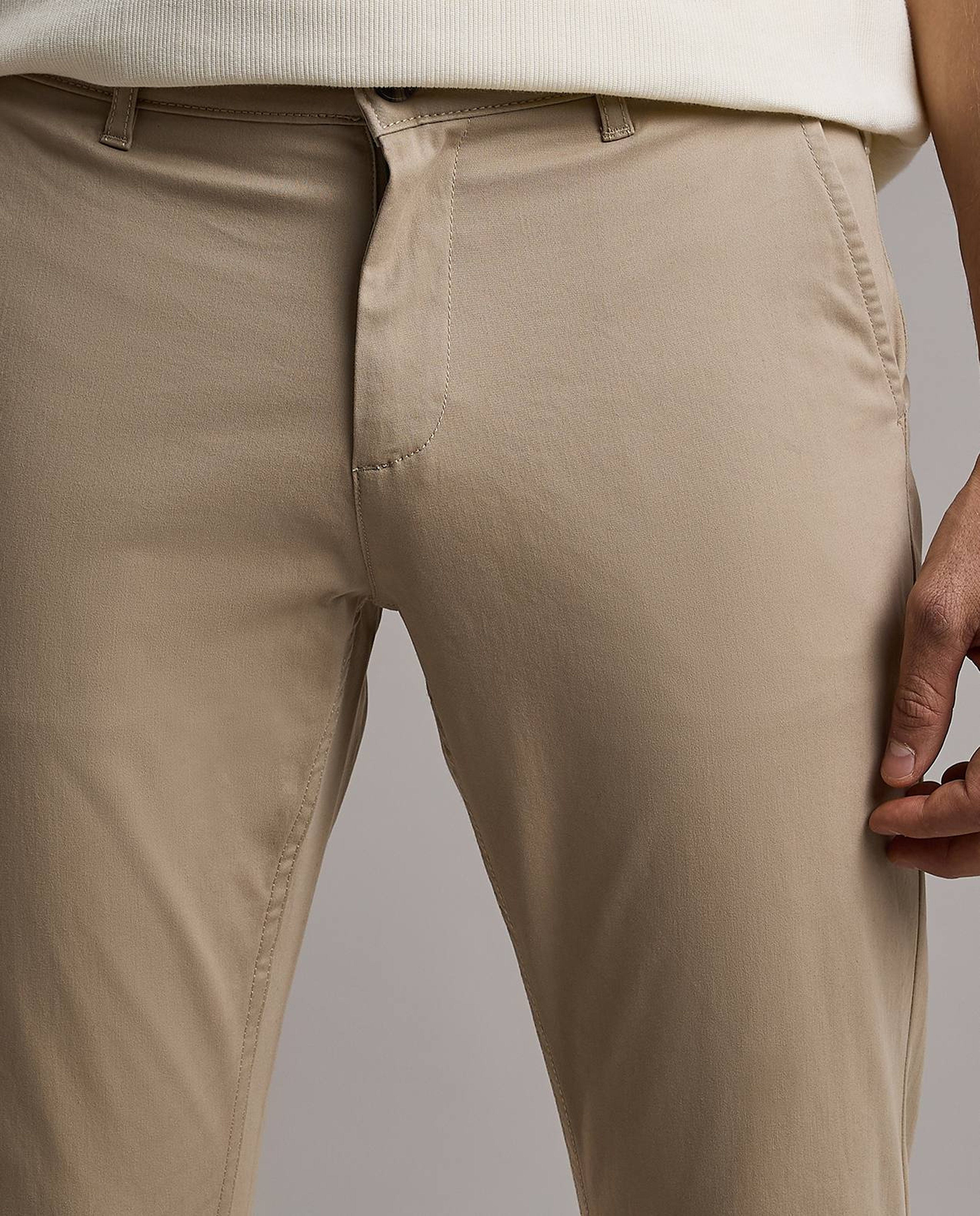 Solid Chinos with Button Closure