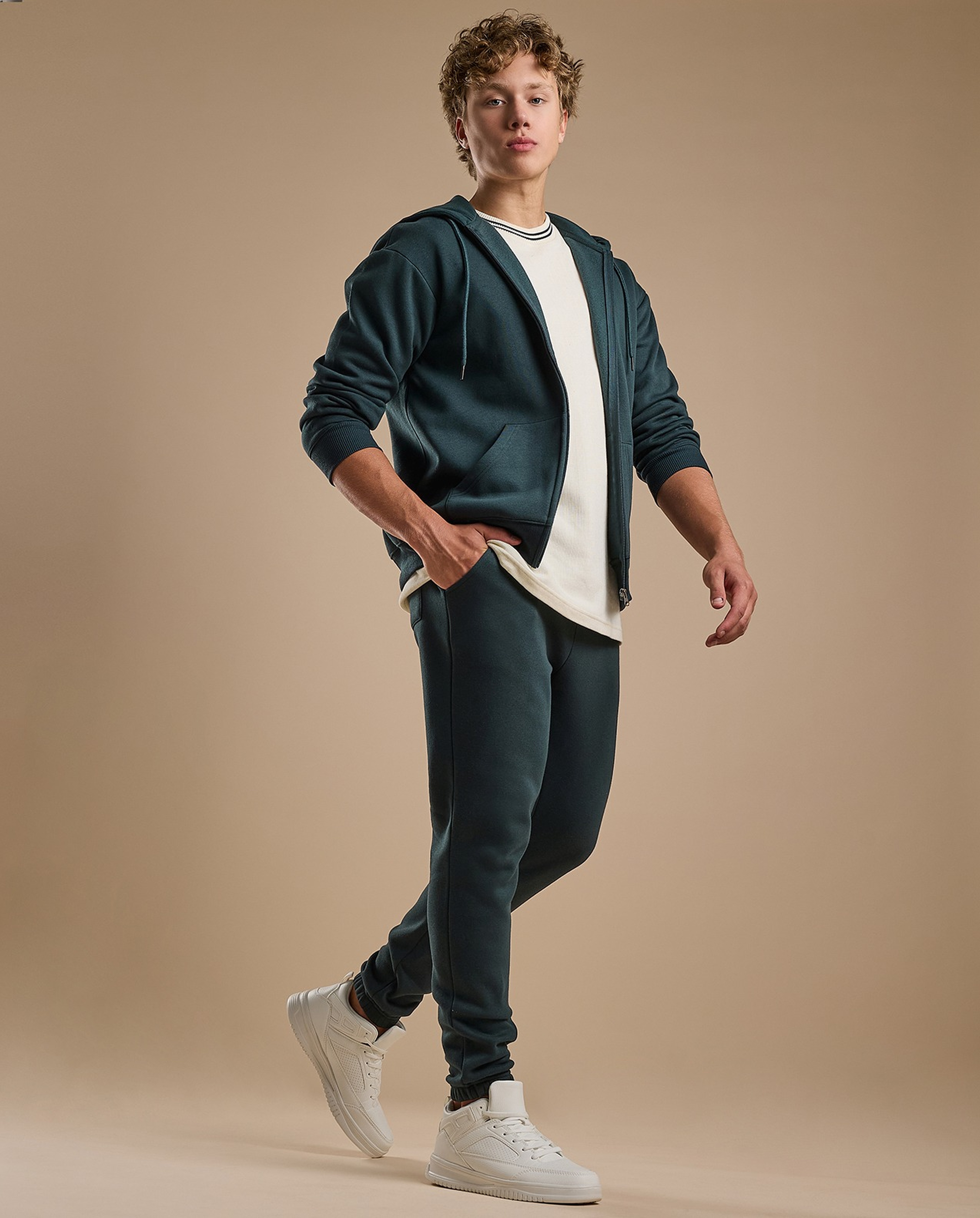 Solid Joggers with Drawstring Waist