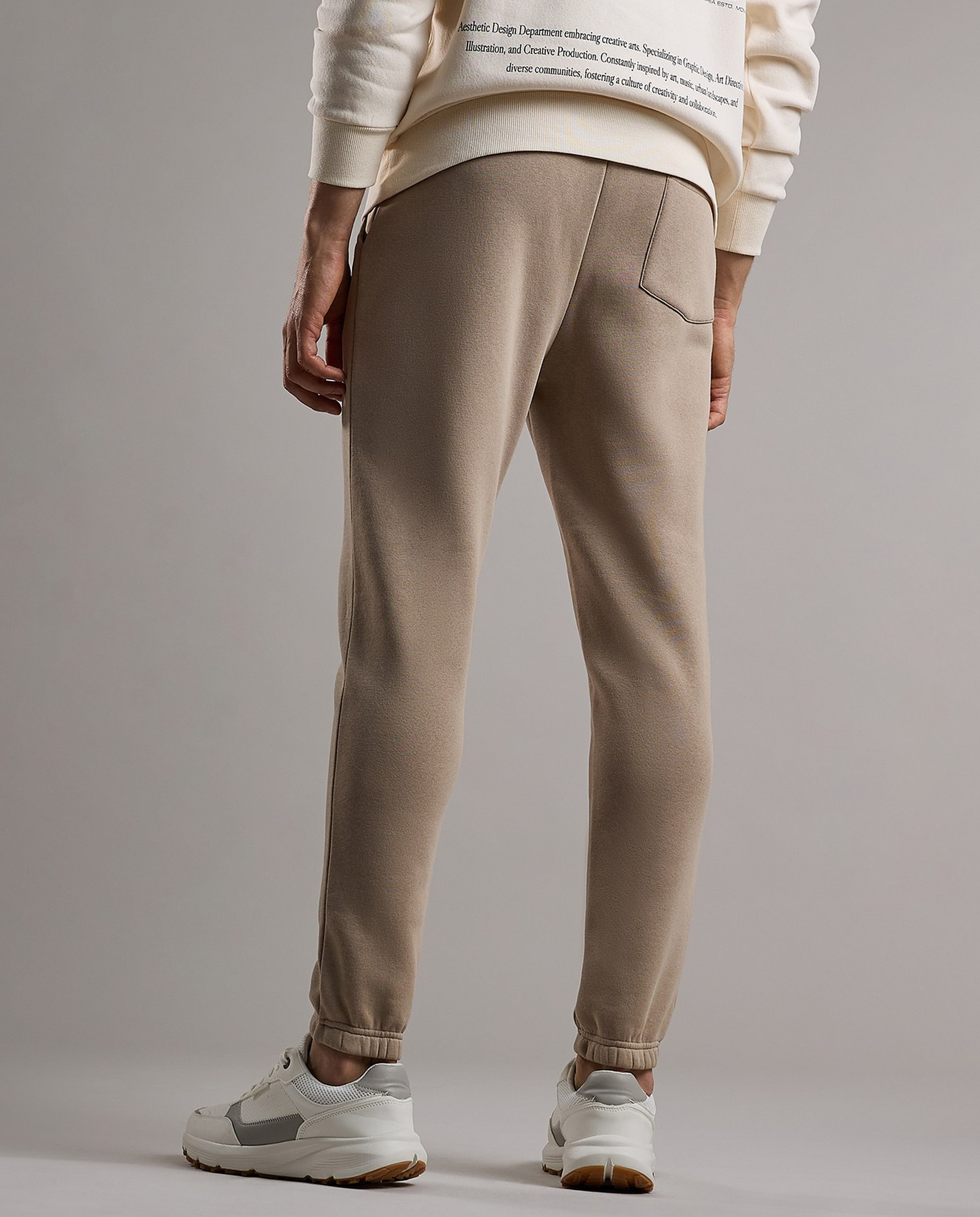 Embroidery Detail Joggers with Drawstring Waist