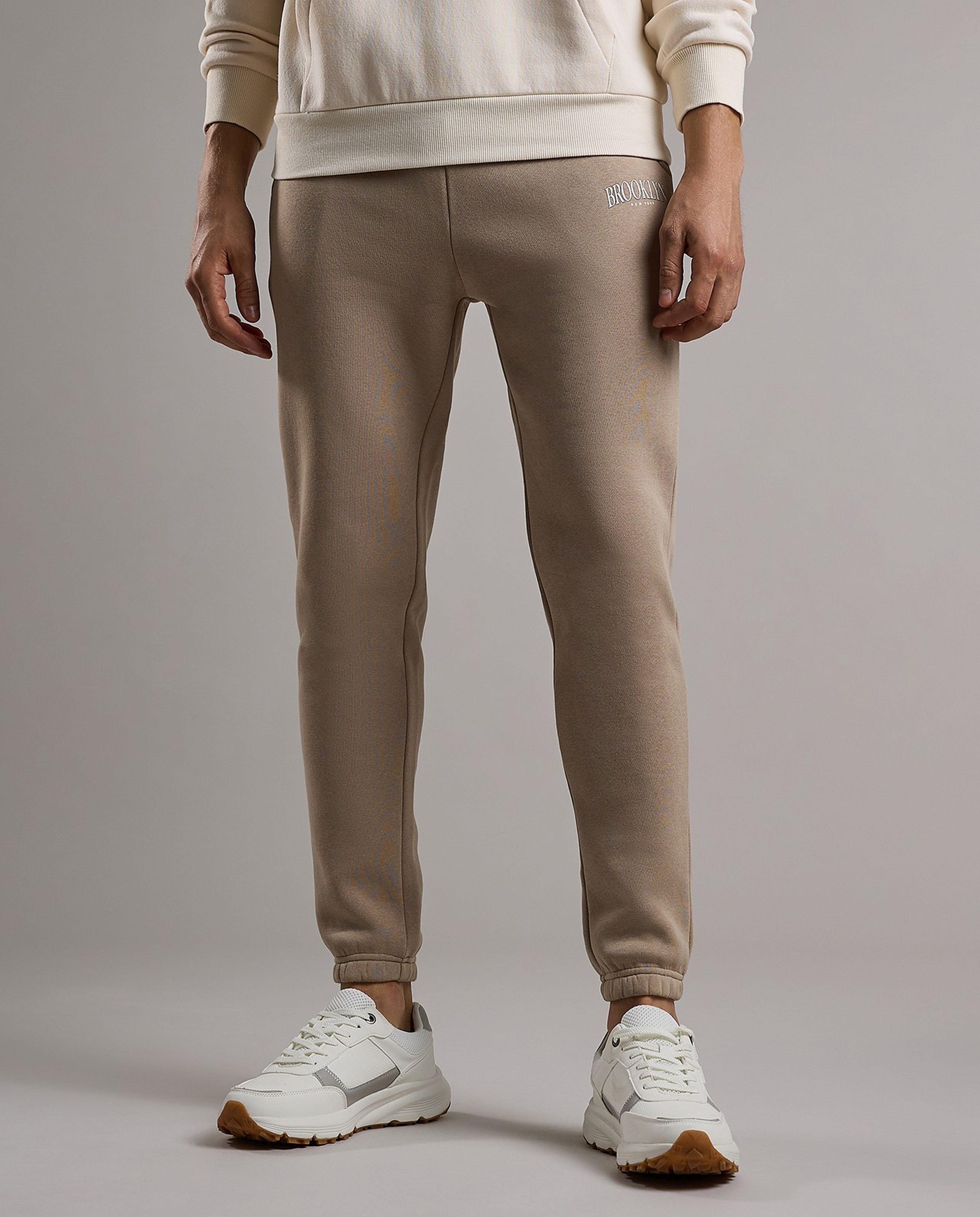 Embroidery Detail Joggers with Drawstring Waist