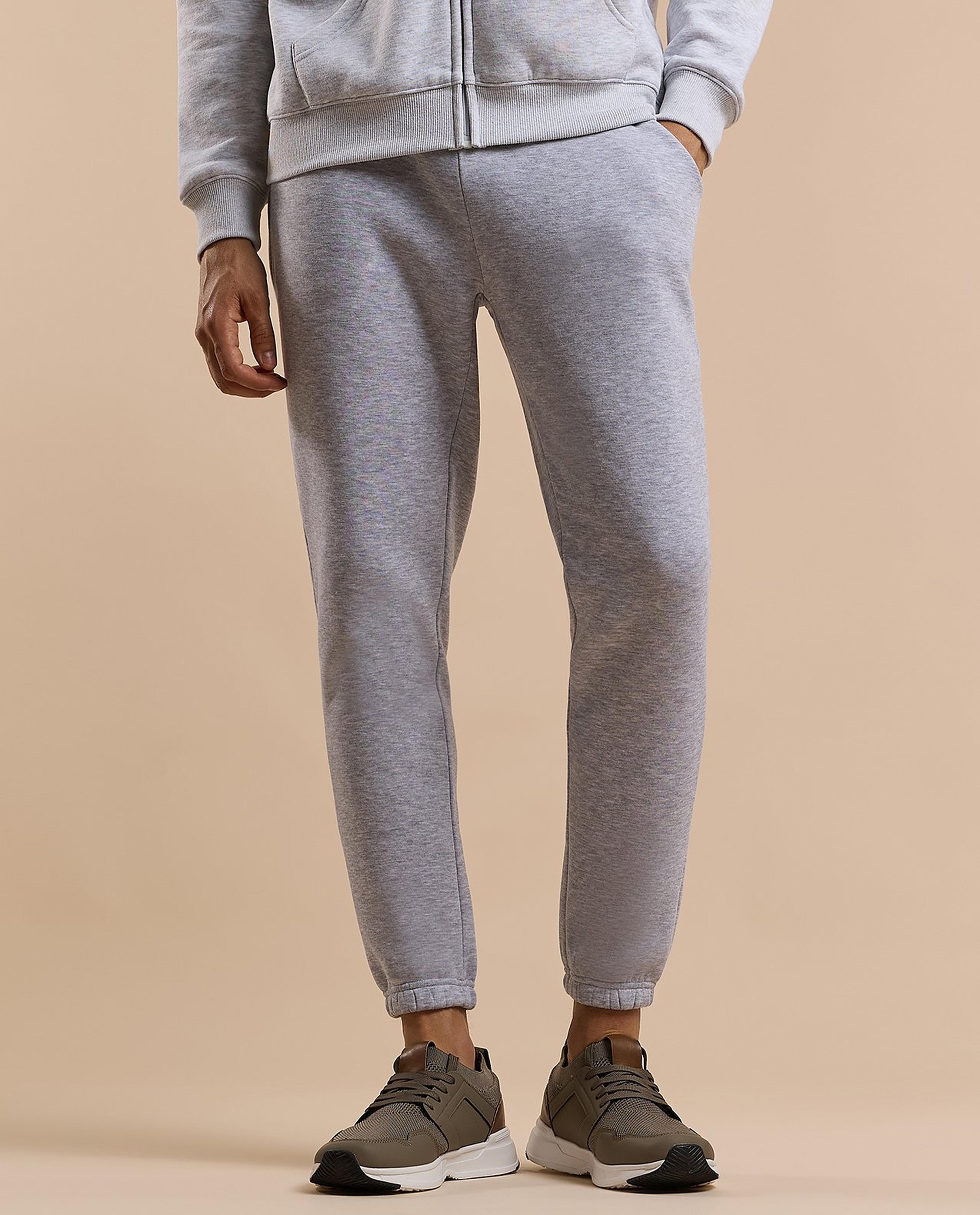 Solid Joggers with Drawstring Waist