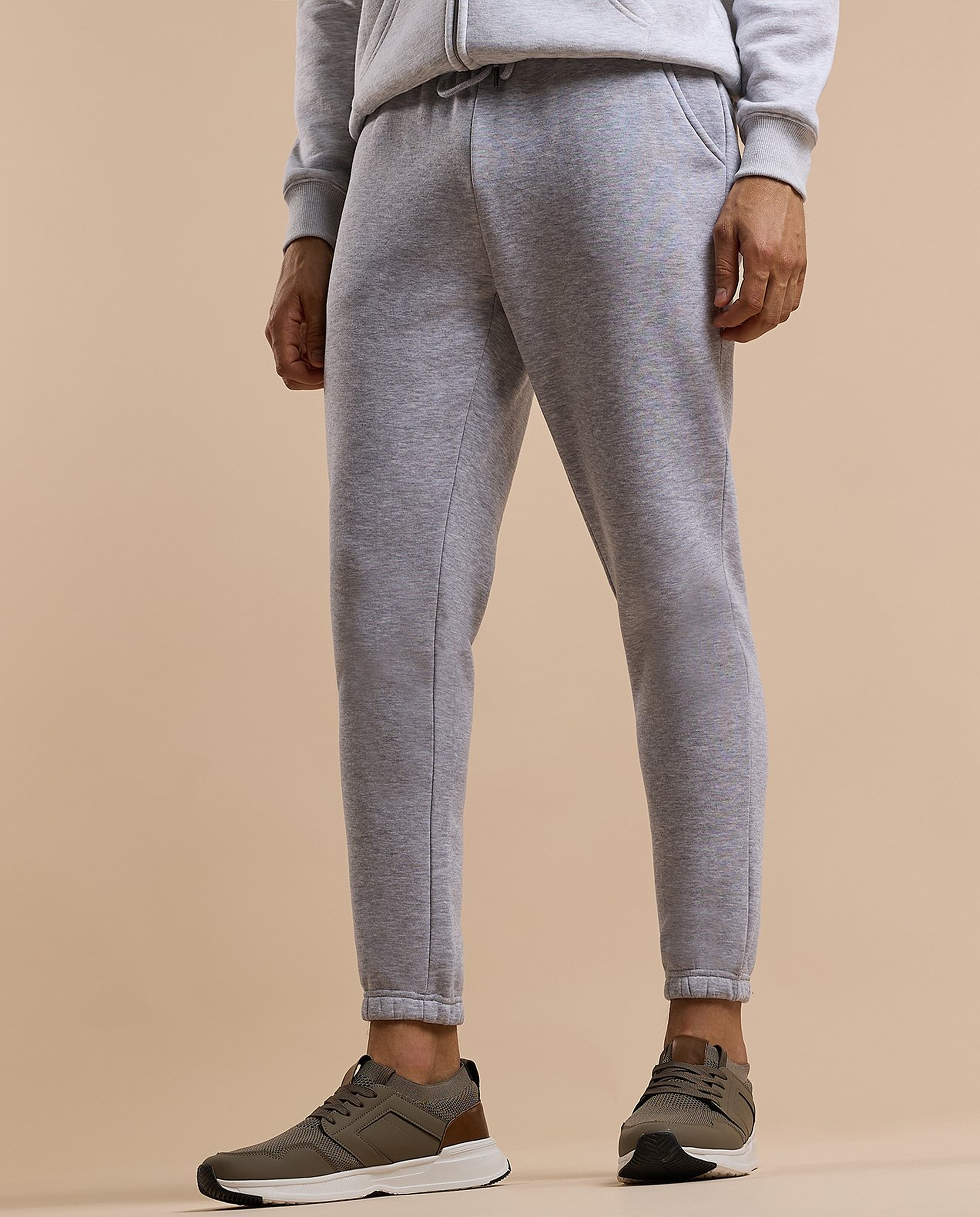 Solid Joggers with Drawstring Waist