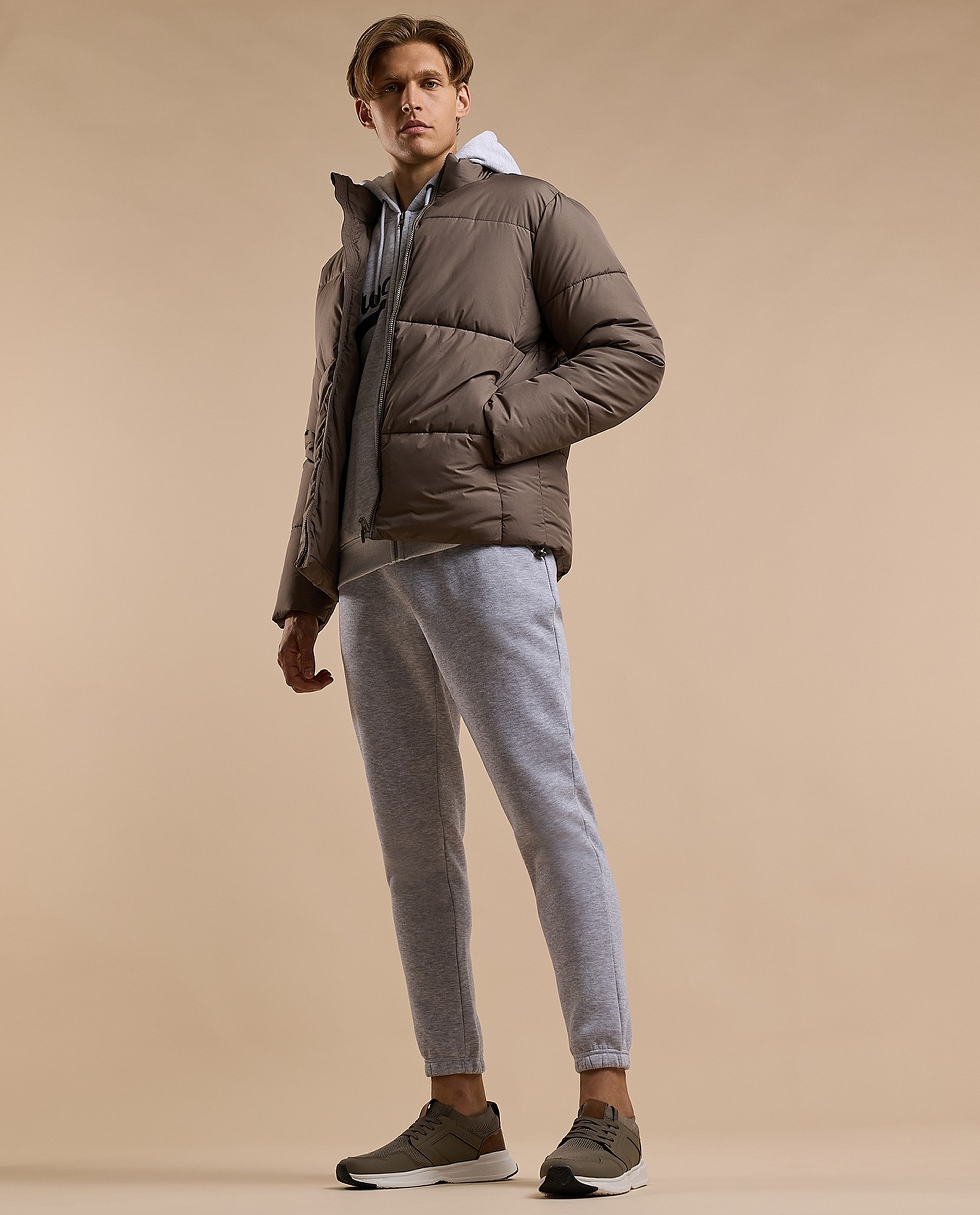 Solid Joggers with Drawstring Waist