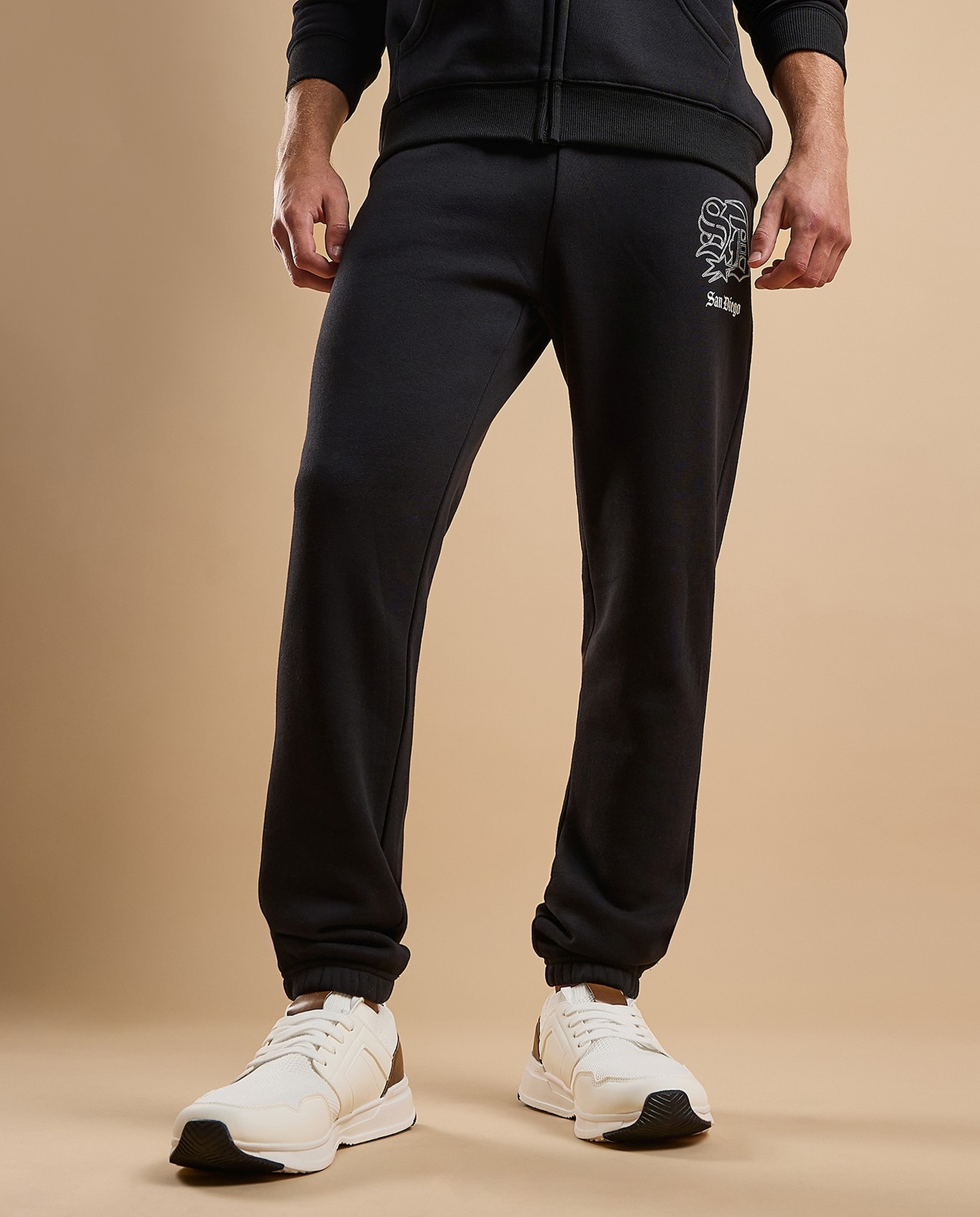 Printed Joggers with Drawstring Waist