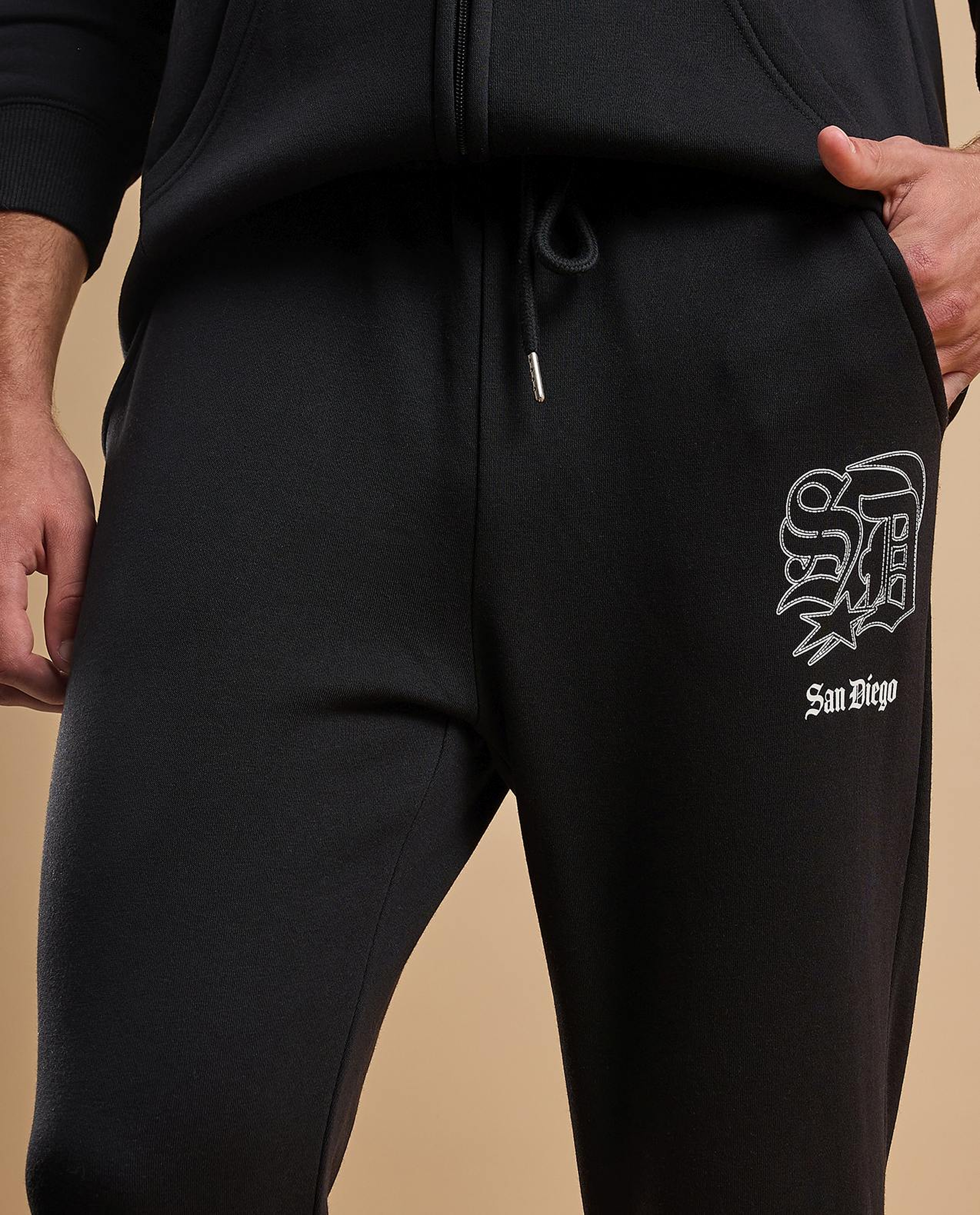 Printed Joggers with Drawstring Waist