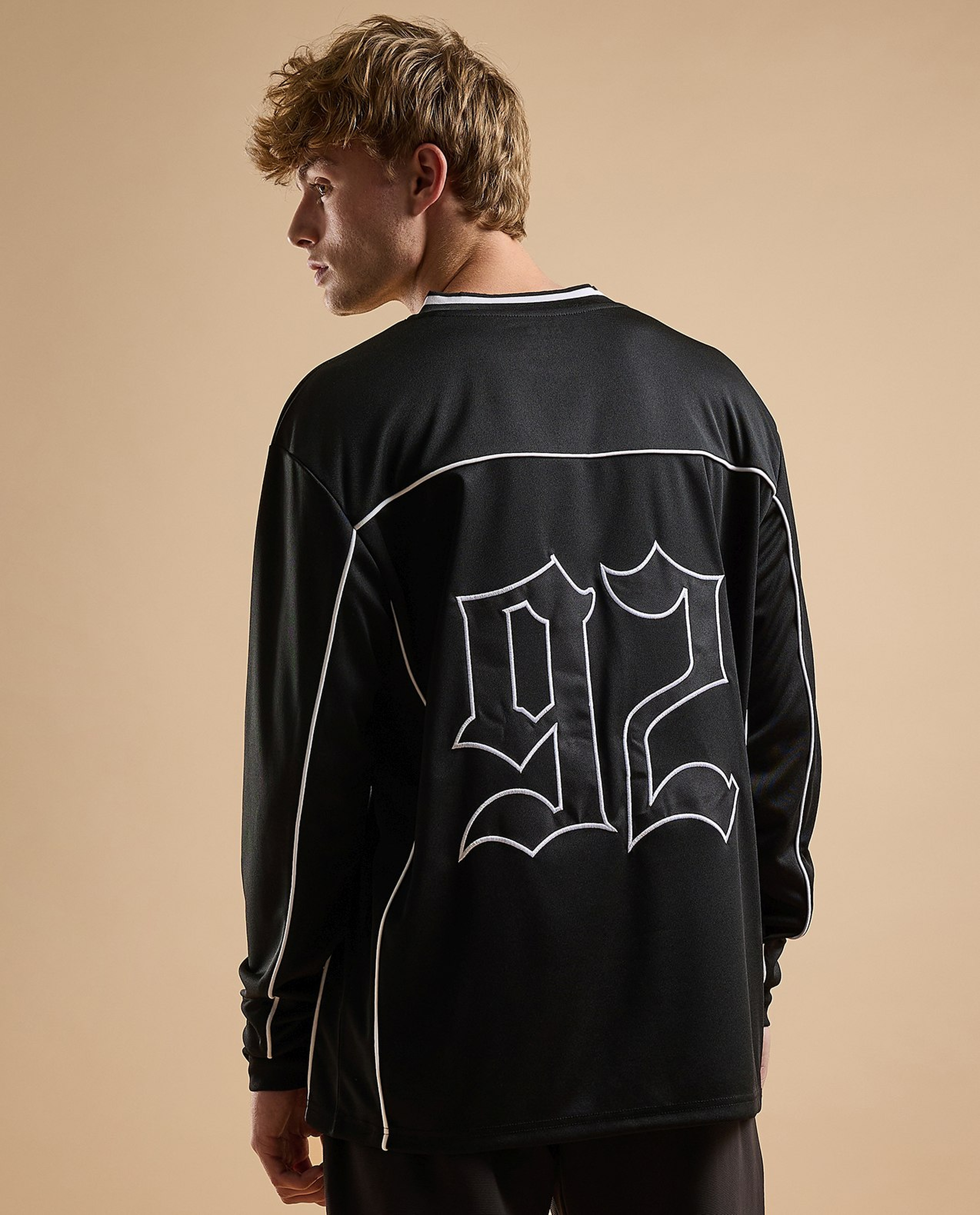 Typography Print T-Shirt with V-Neck and Short Sleeves