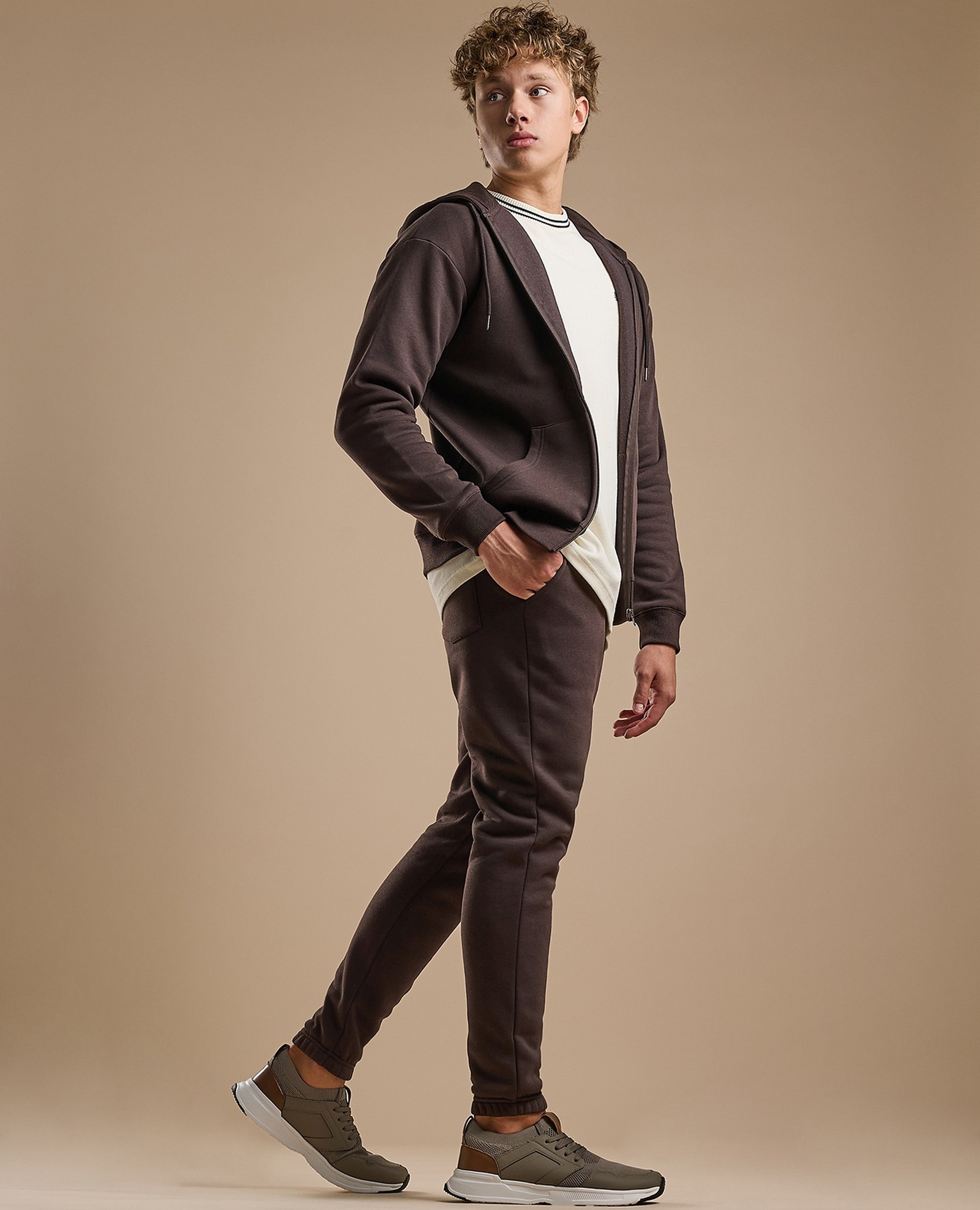 Solid Joggers with Drawstring Waist