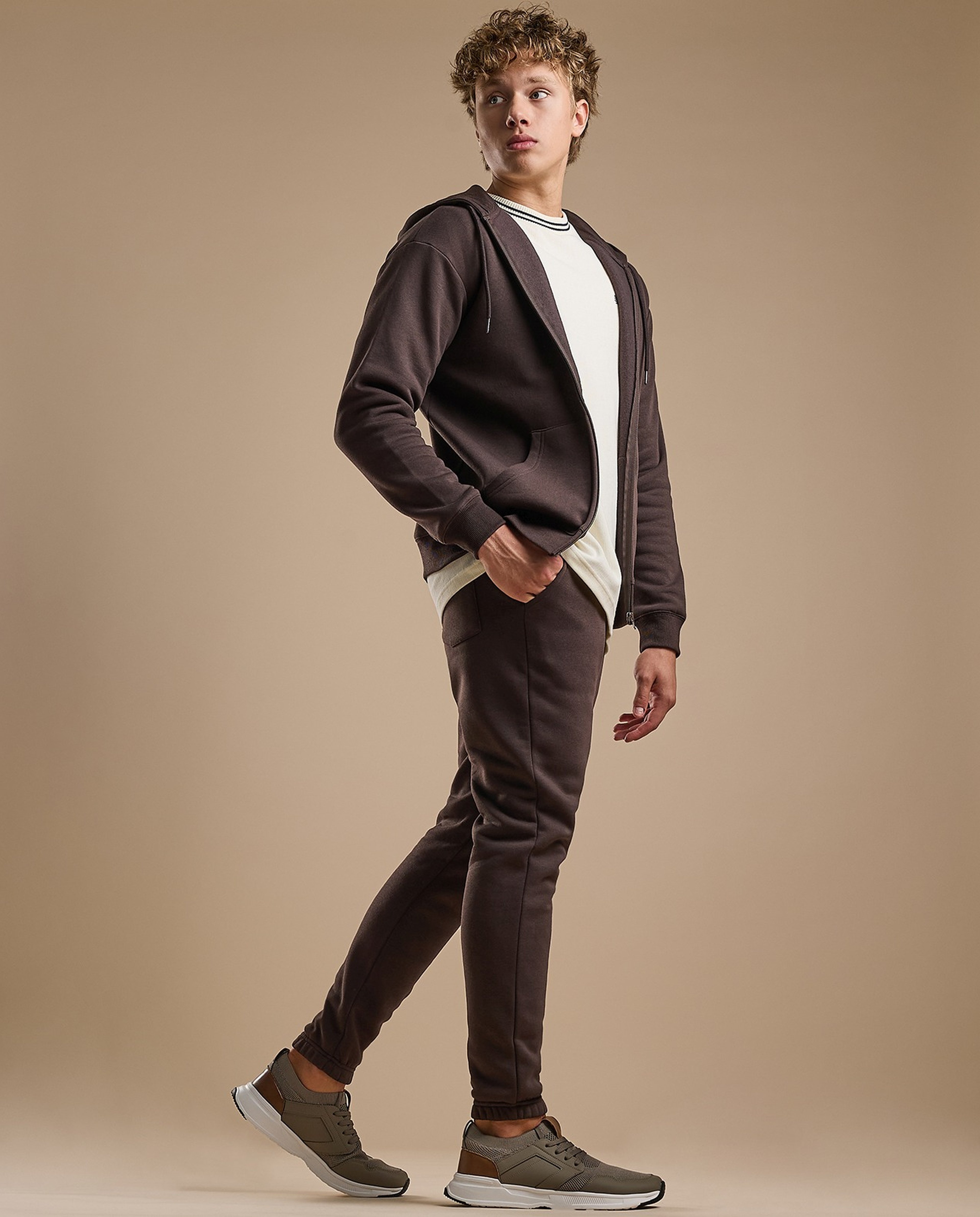 Solid Joggers with Drawstring Waist