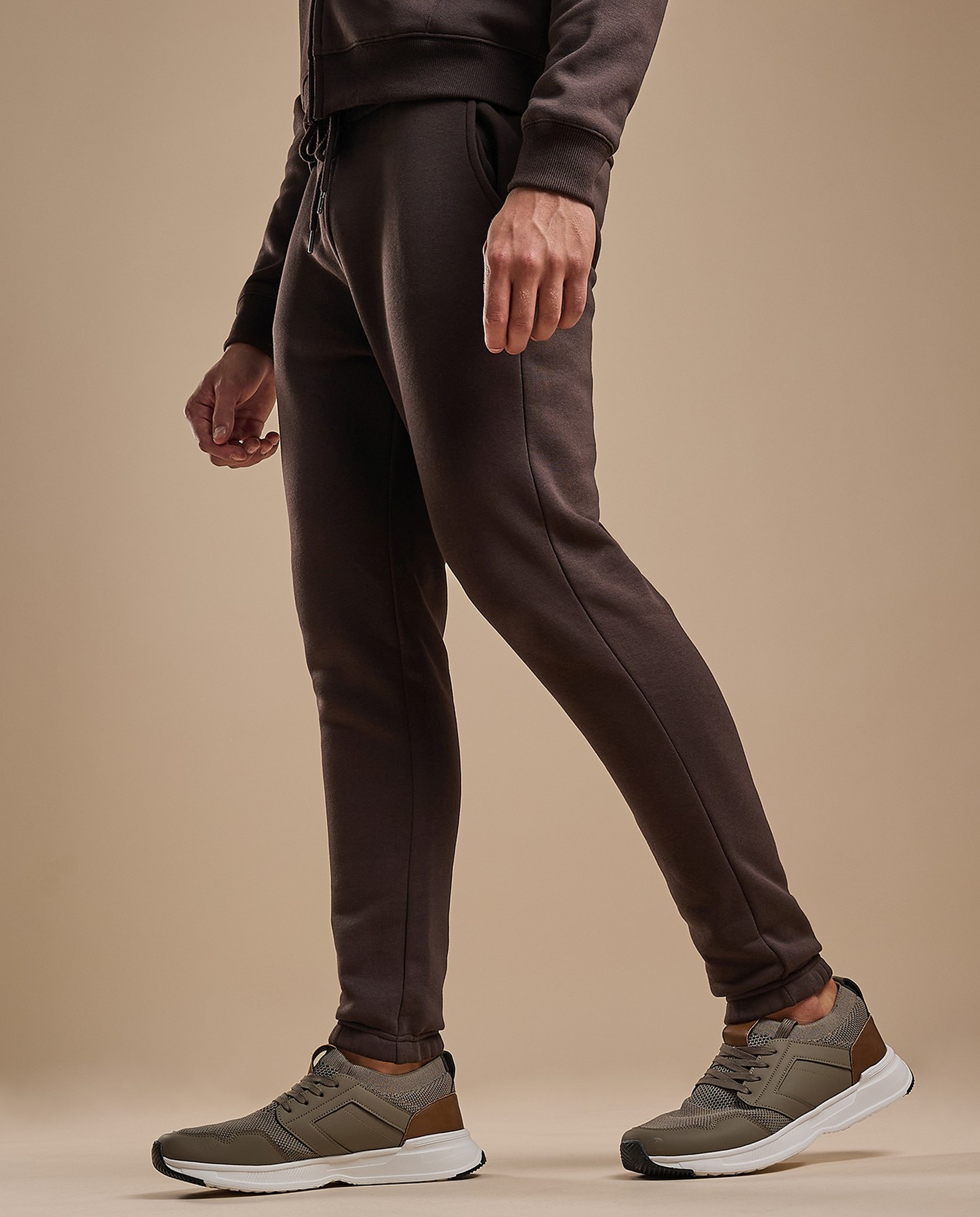 Solid Joggers with Drawstring Waist