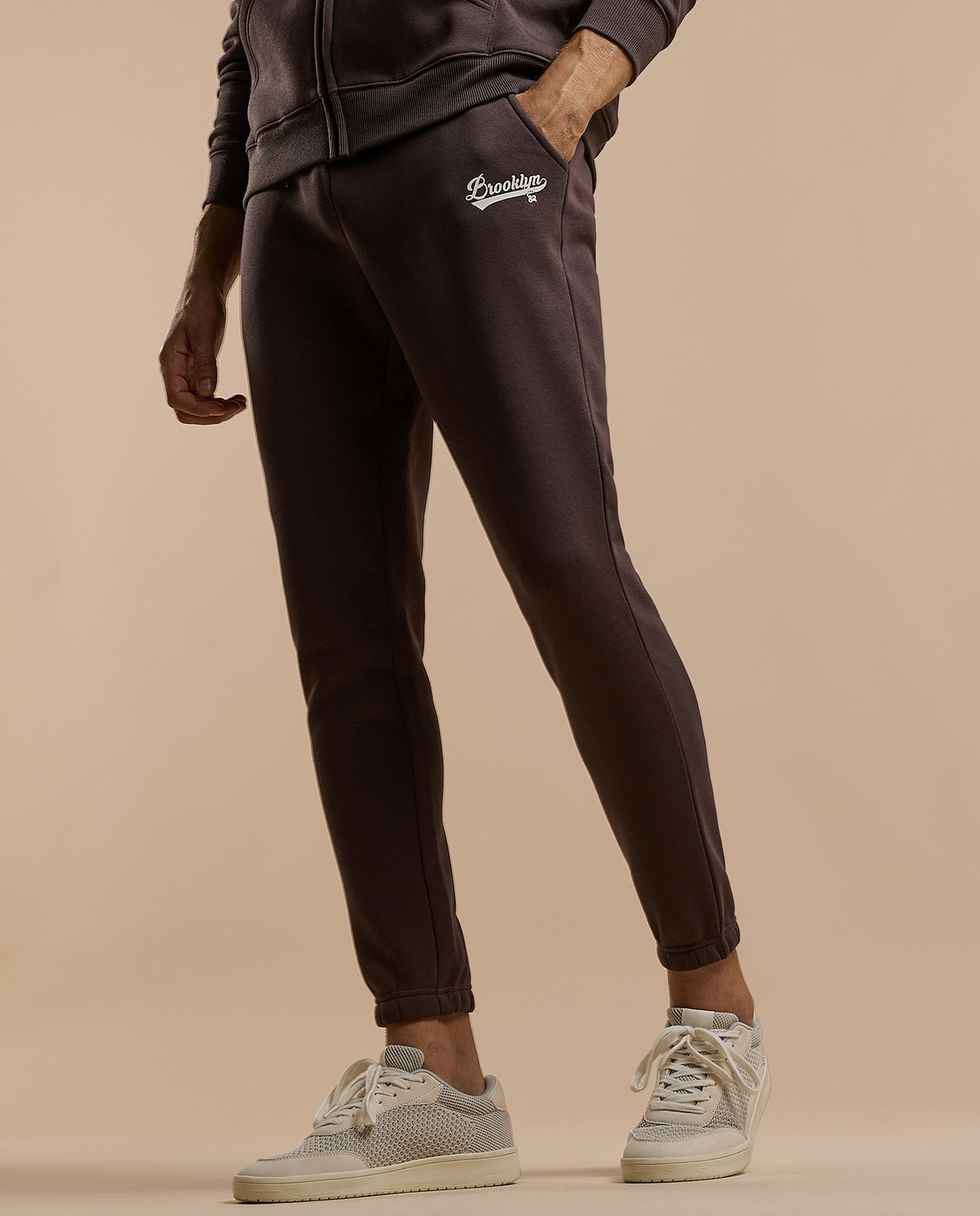 Embroidery Detail Joggers with Drawstring Waist