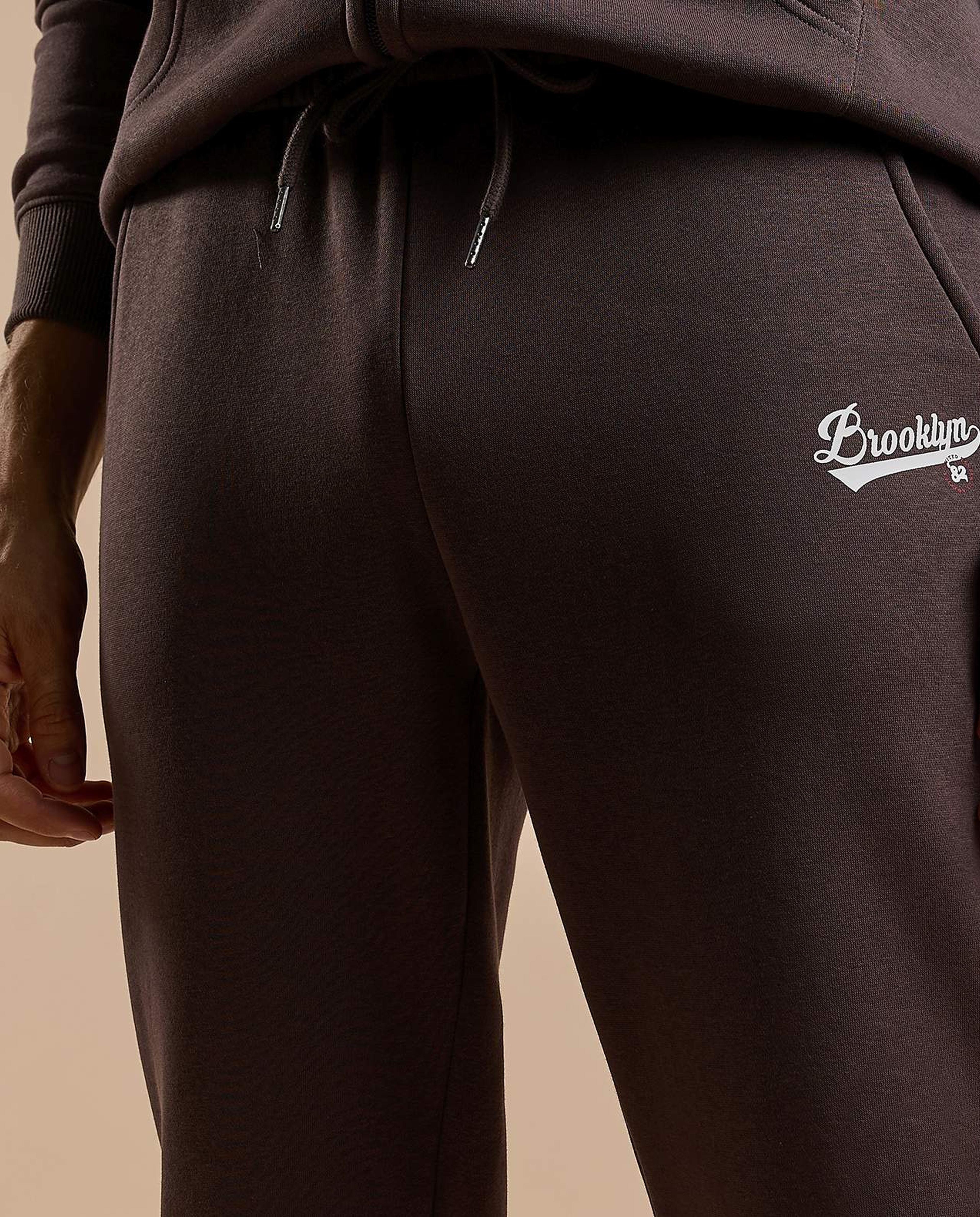 Embroidery Detail Joggers with Drawstring Waist