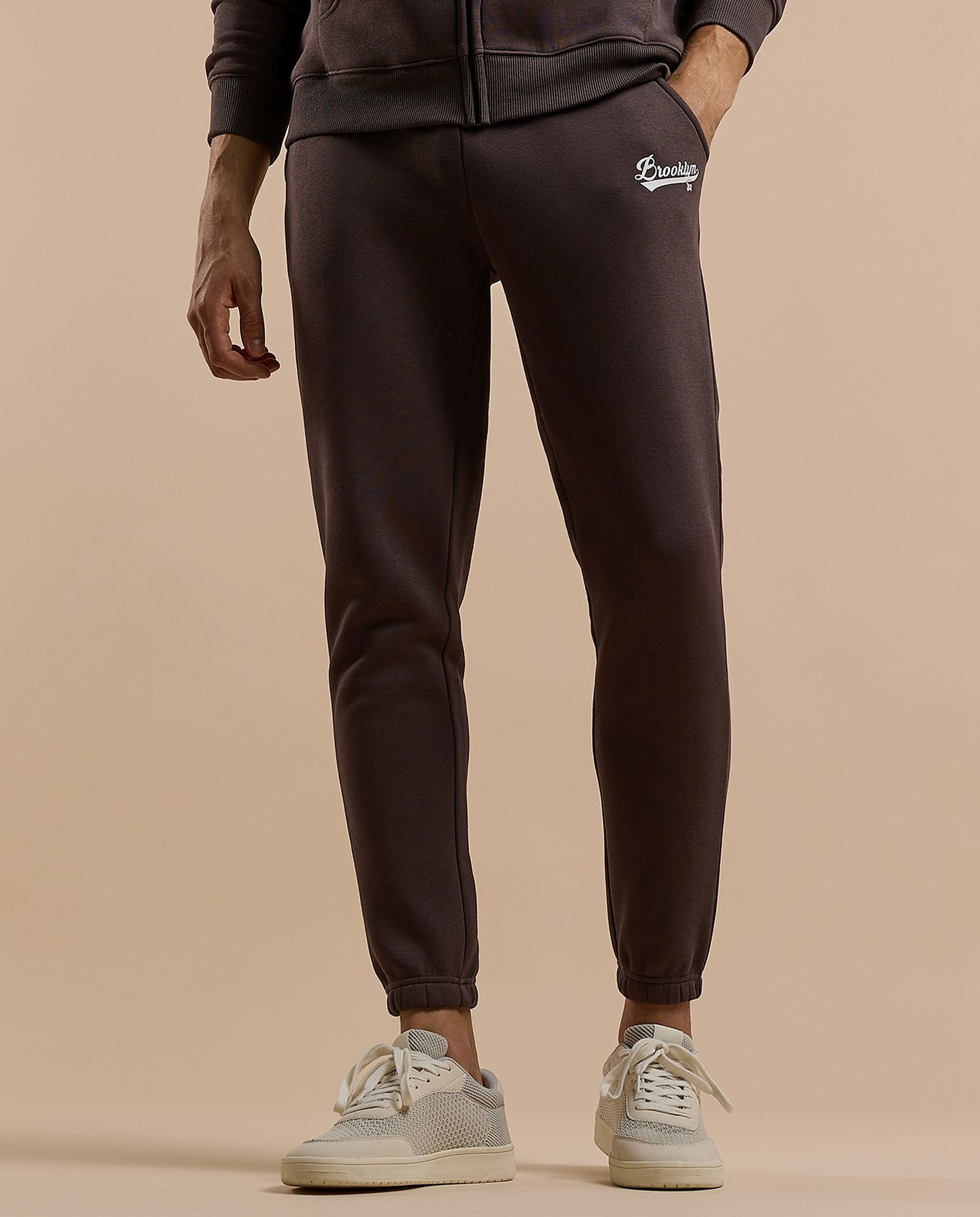 Embroidery Detail Joggers with Drawstring Waist