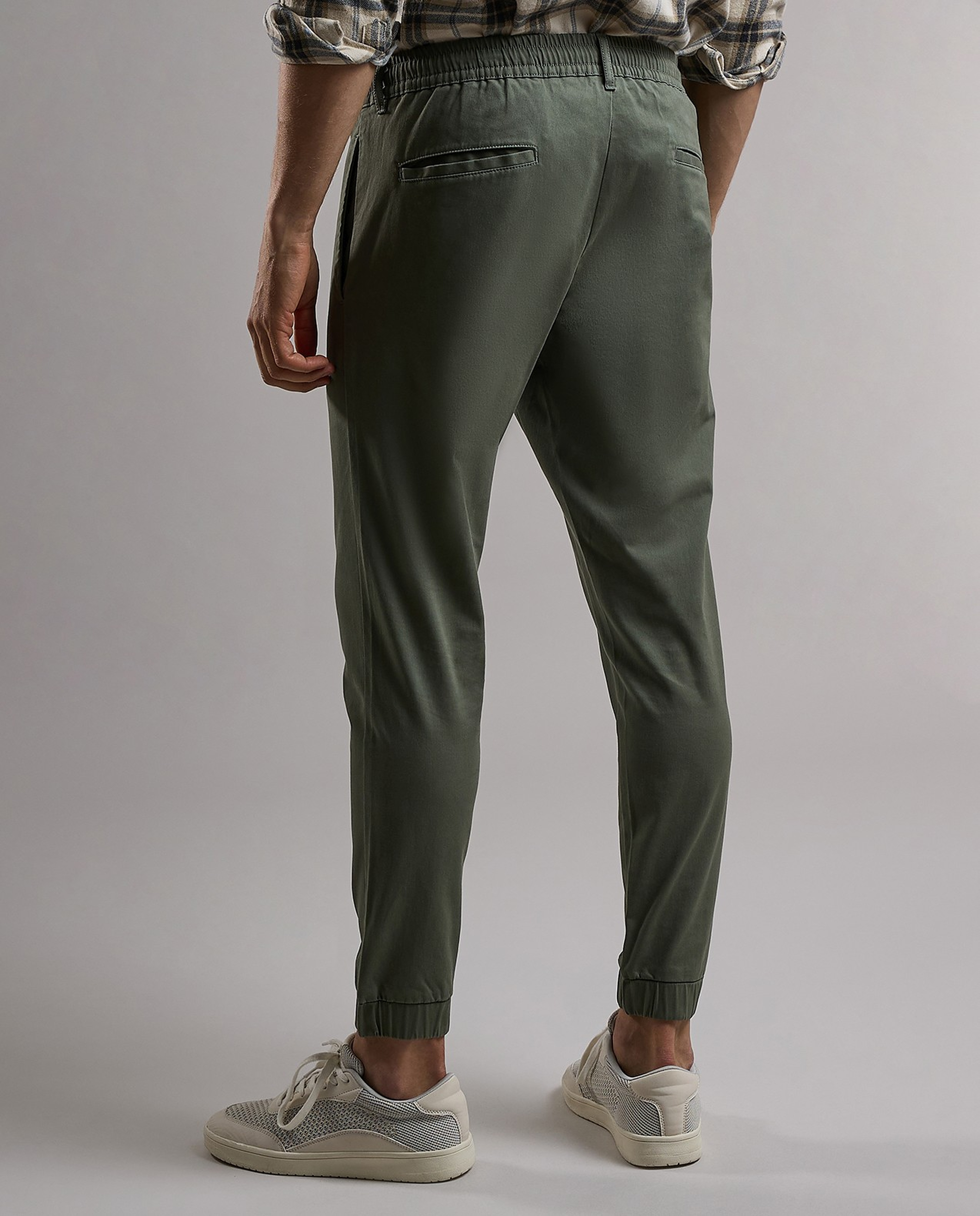 Solid Jogger Pants with Drawstring Waist