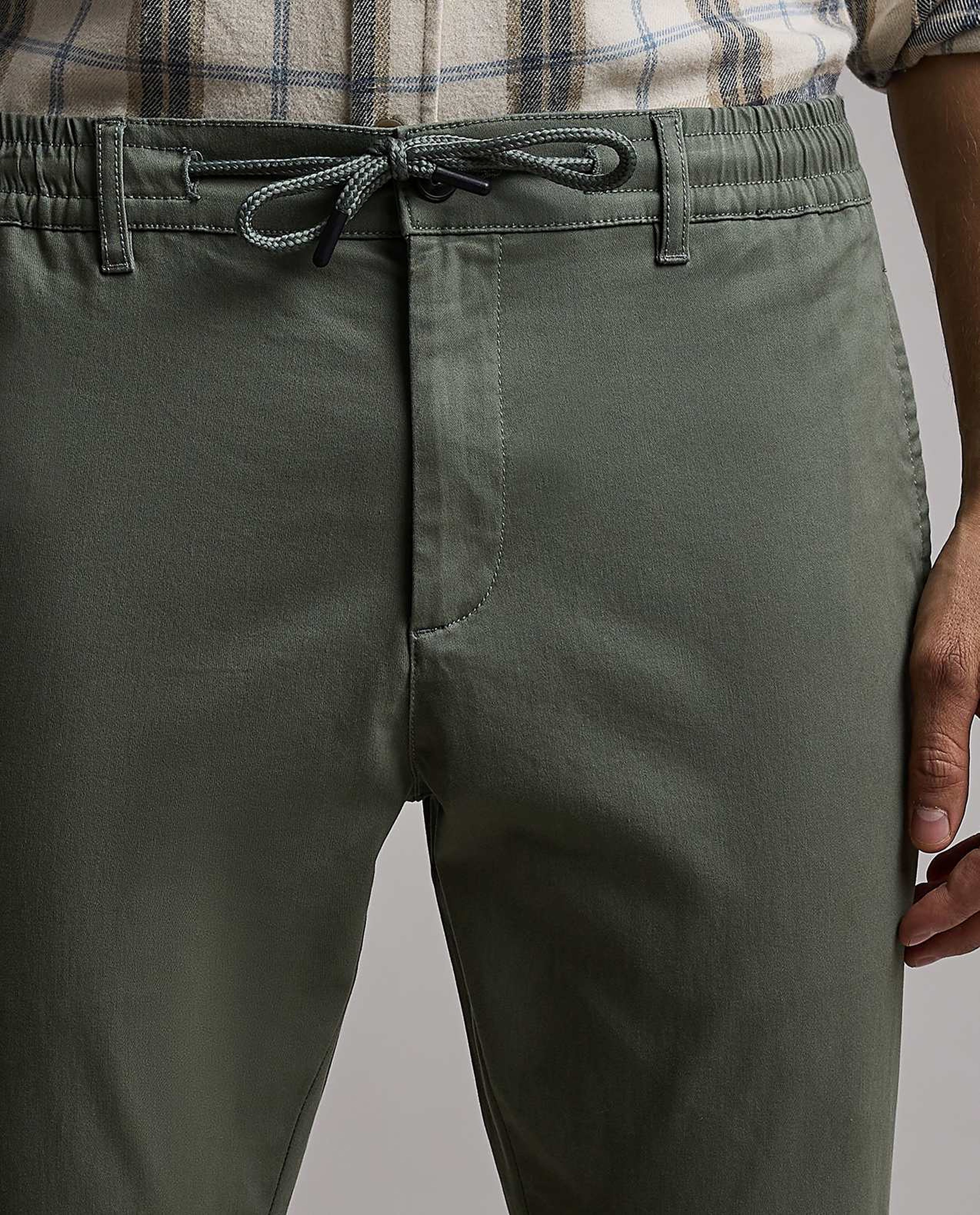 Solid Jogger Pants with Drawstring Waist