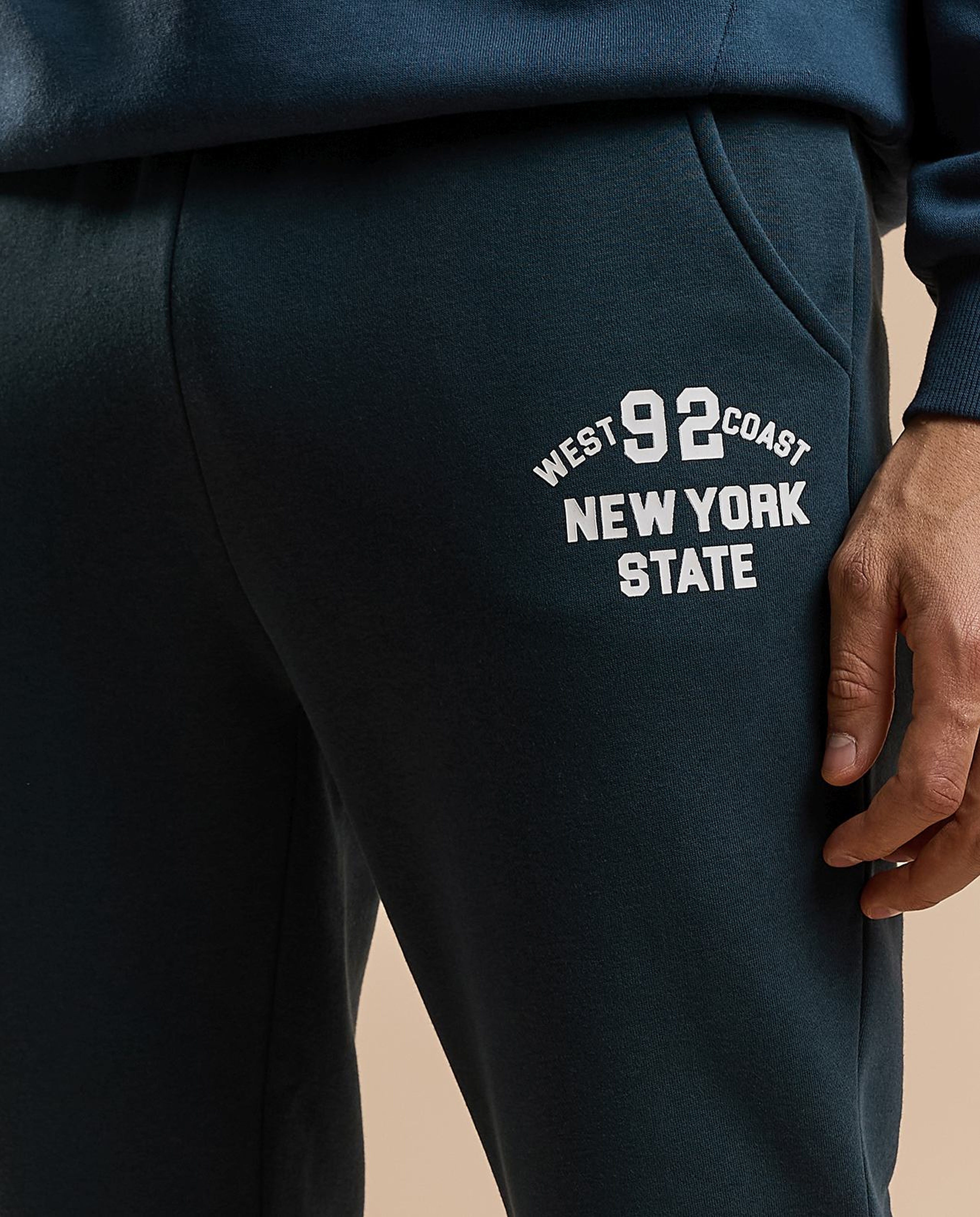 Embroidery Detail Joggers with Drawstring Waist