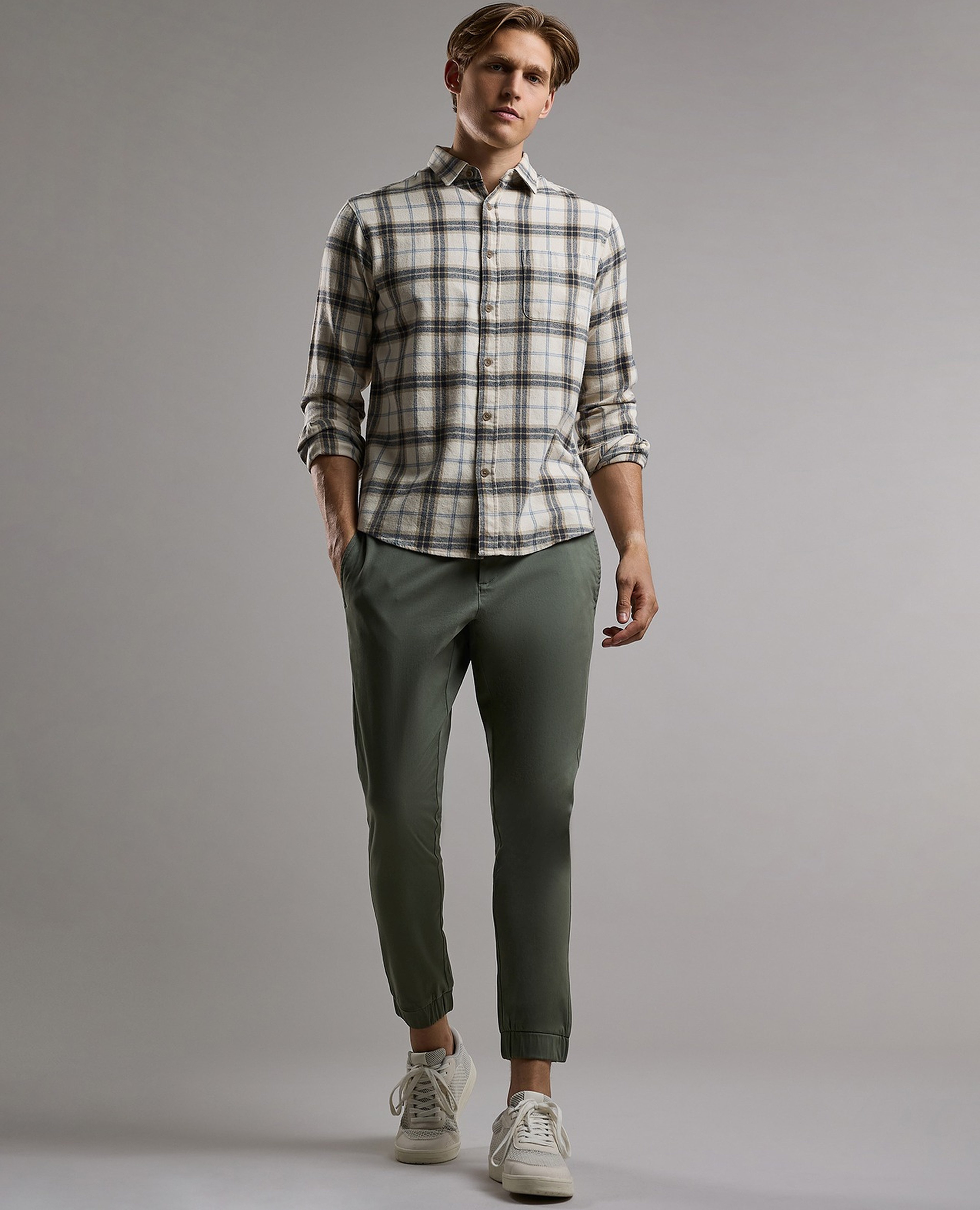 Solid Jogger Pants with Drawstring Waist