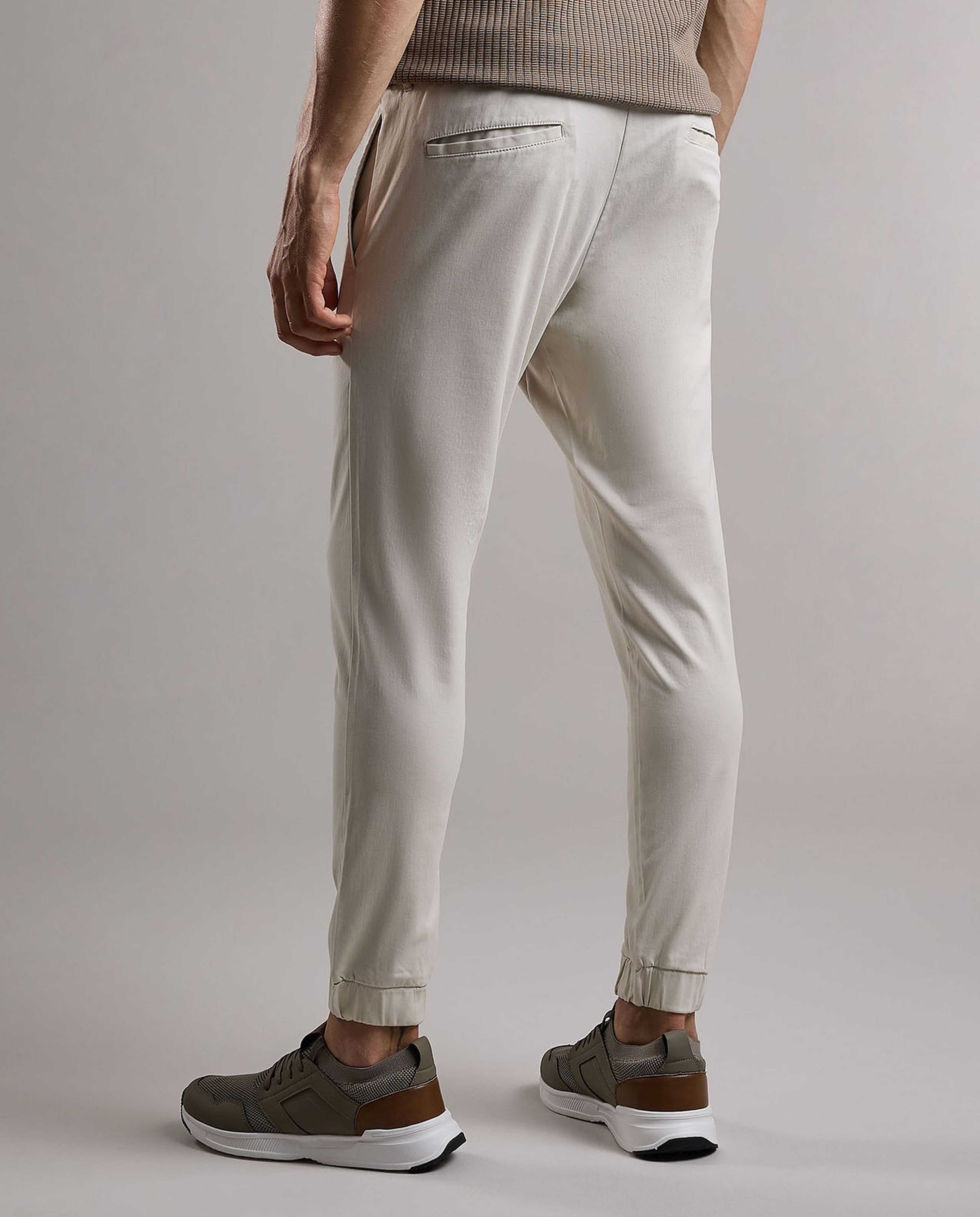 Solid Jogger Pants with Drawstring Waist
