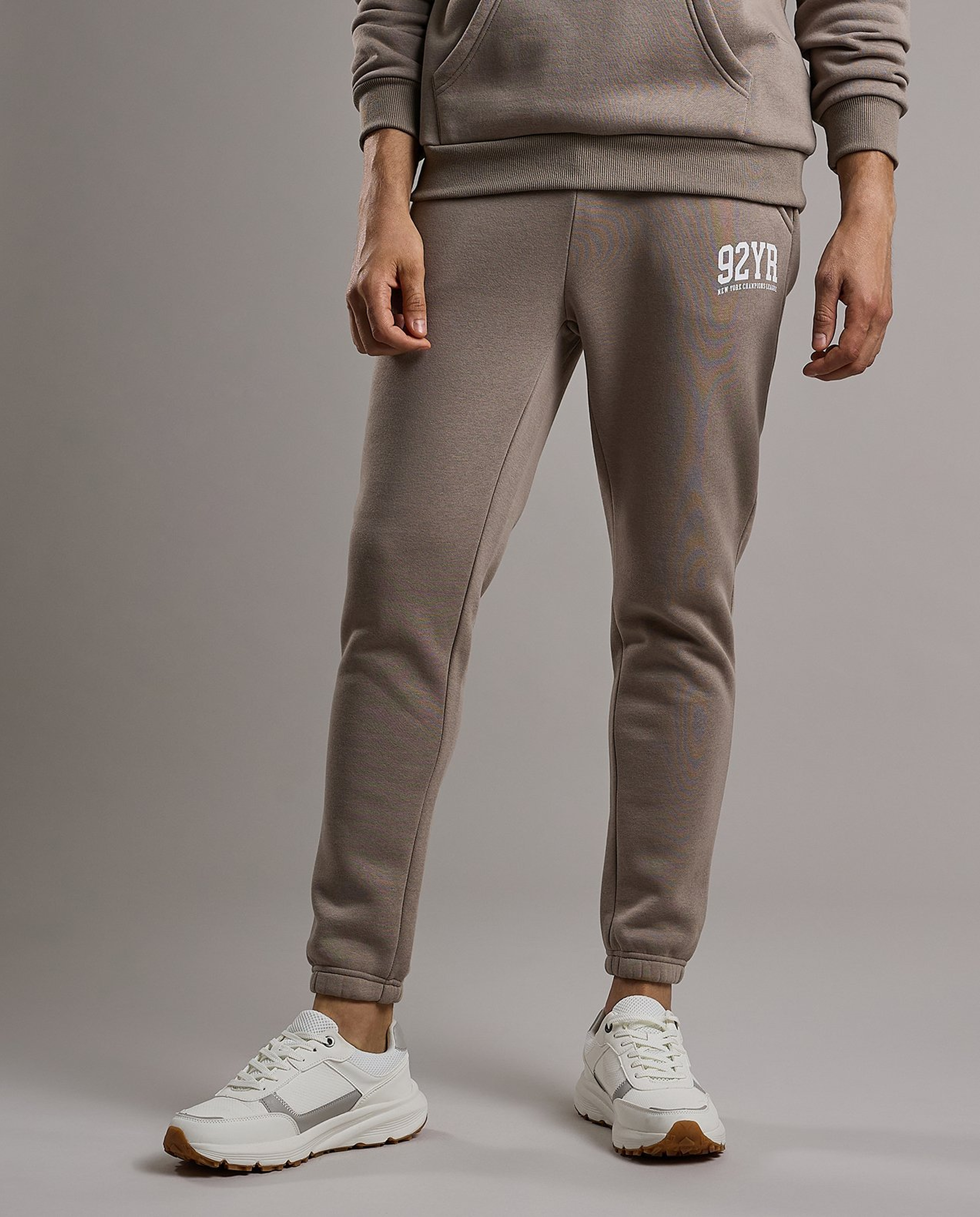 Embroidery Detail Joggers with Drawstring Waist