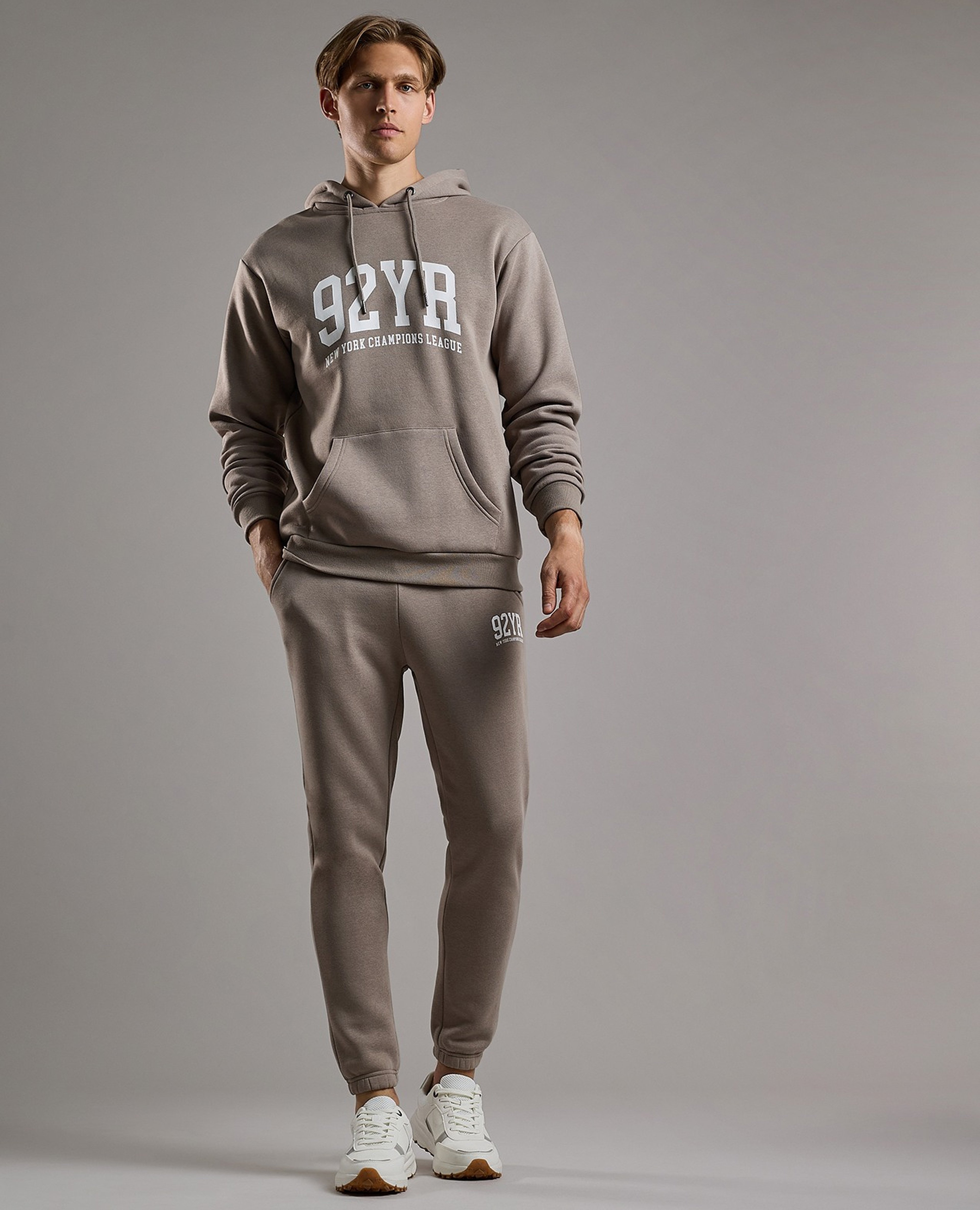 Embroidery Detail Joggers with Drawstring Waist