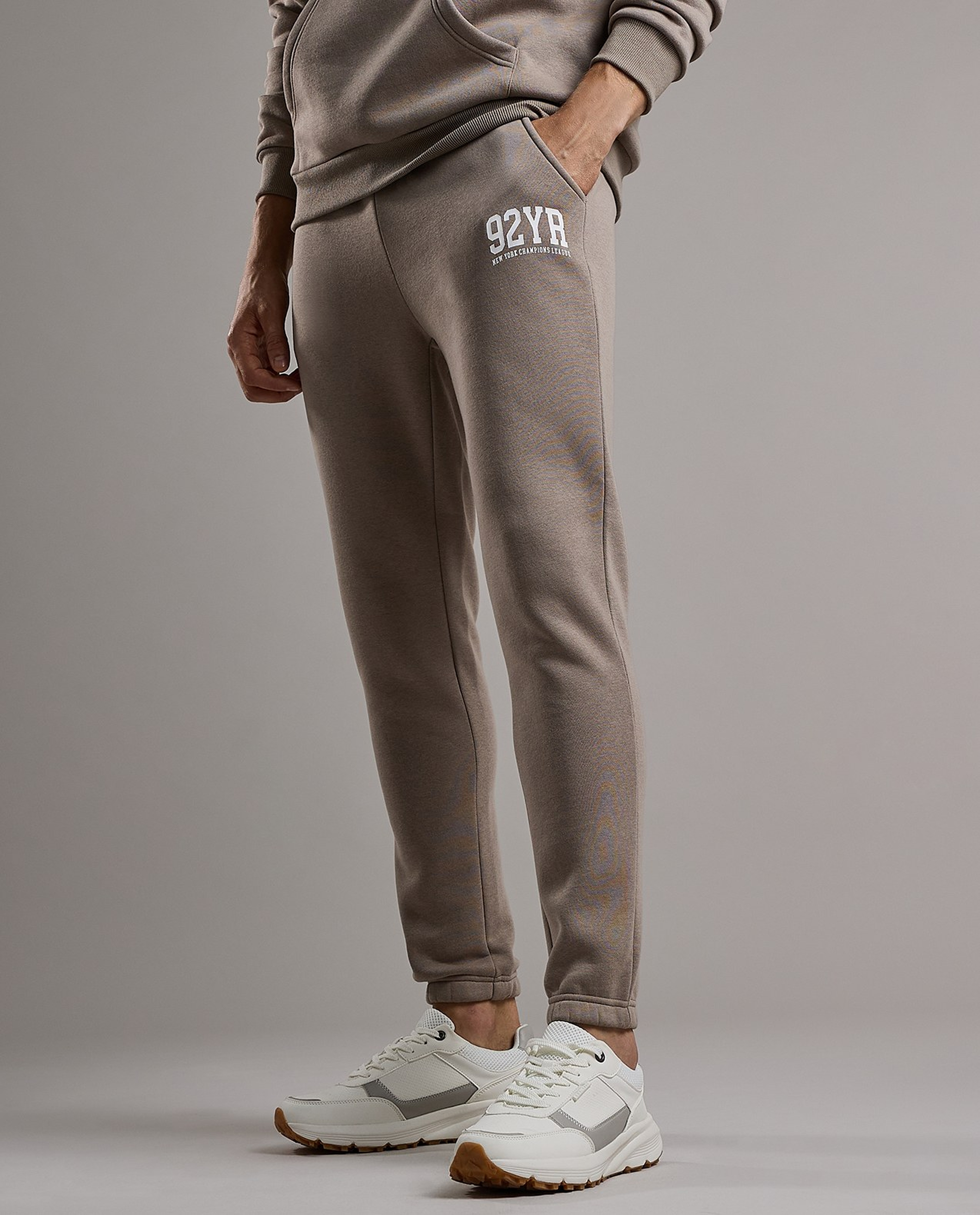Embroidery Detail Joggers with Drawstring Waist