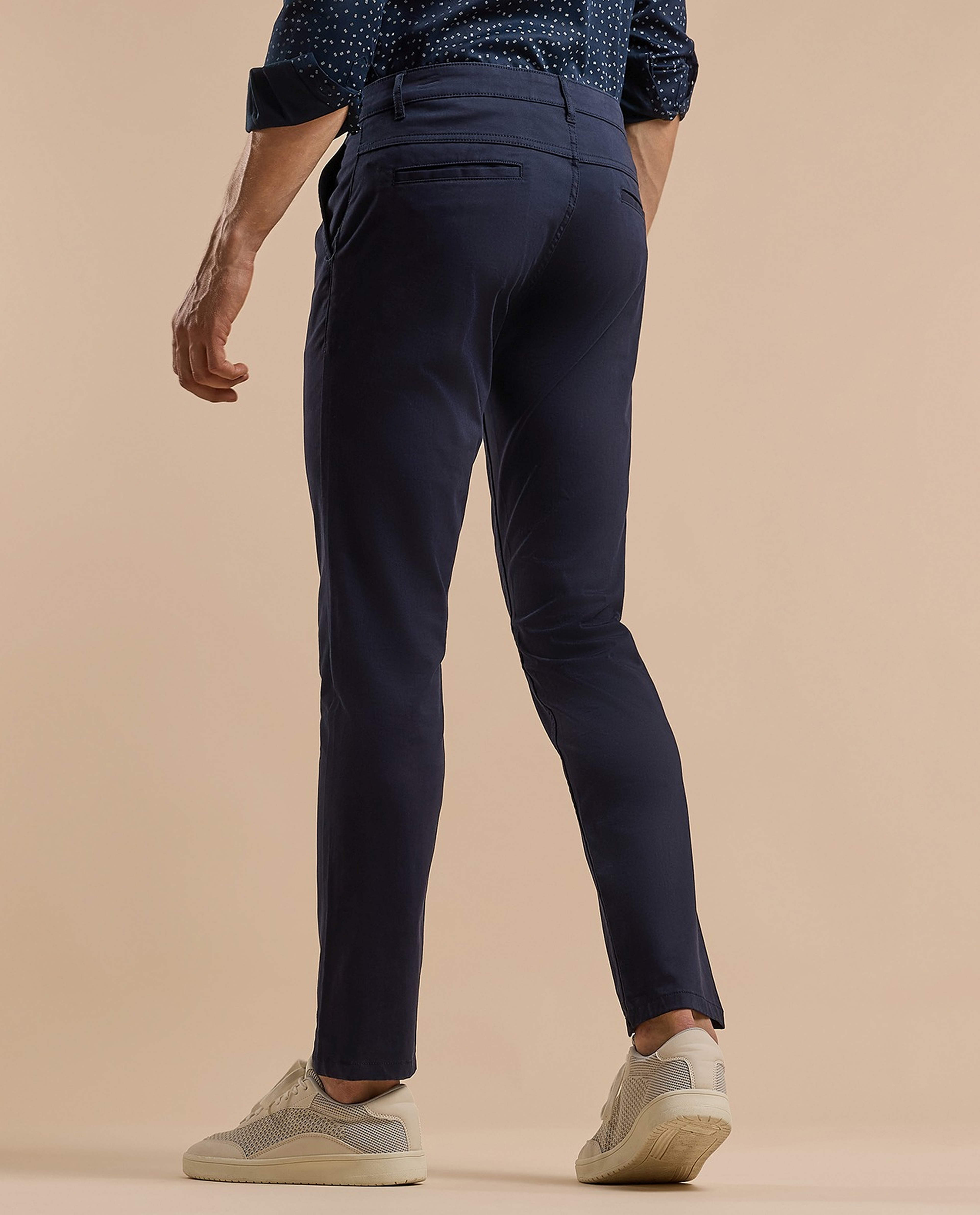 Solid Chinos with Button Closure