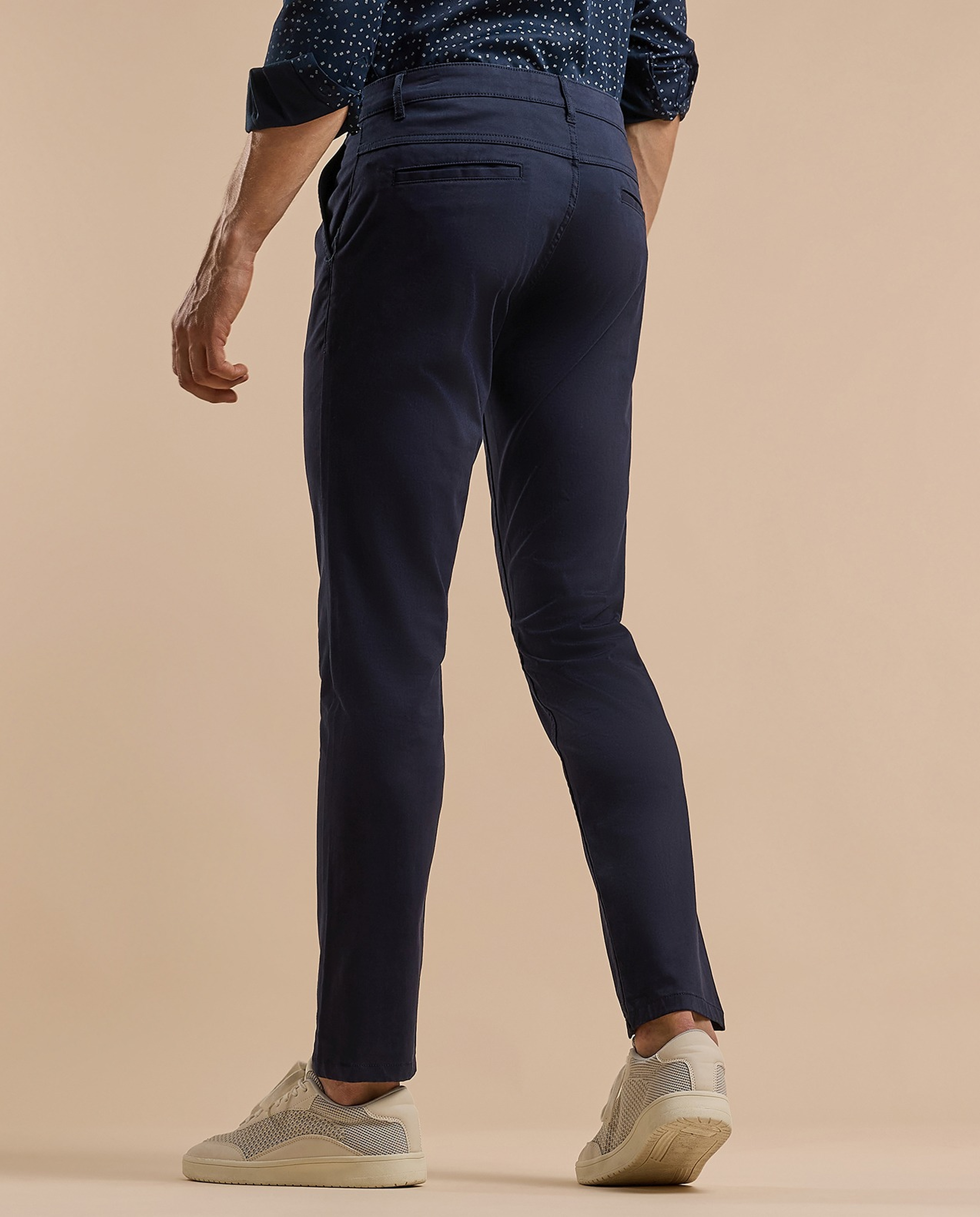 Solid Chinos with Button Closure