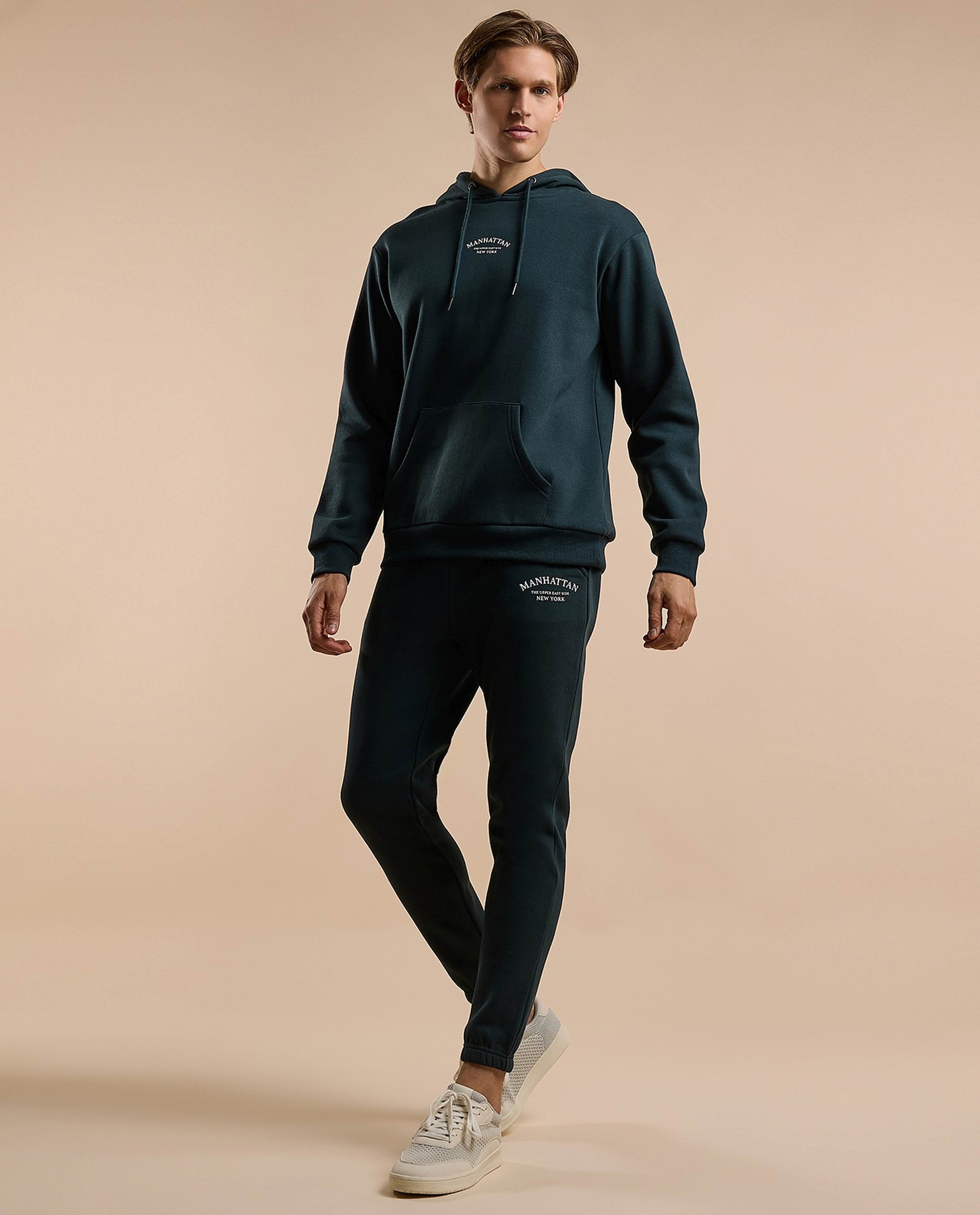 Embroidery Detail Joggers with Drawstring Waist