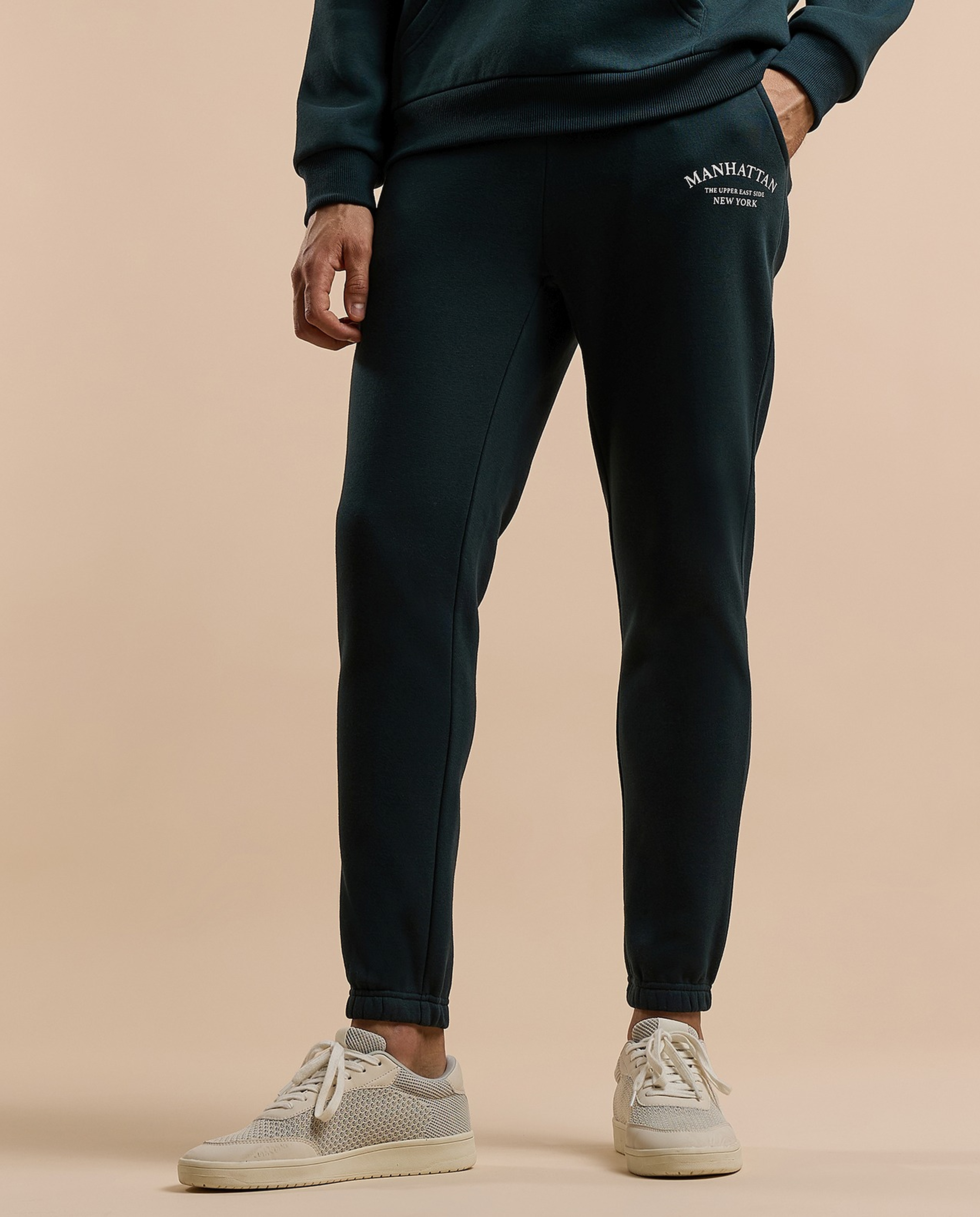 Embroidery Detail Joggers with Drawstring Waist