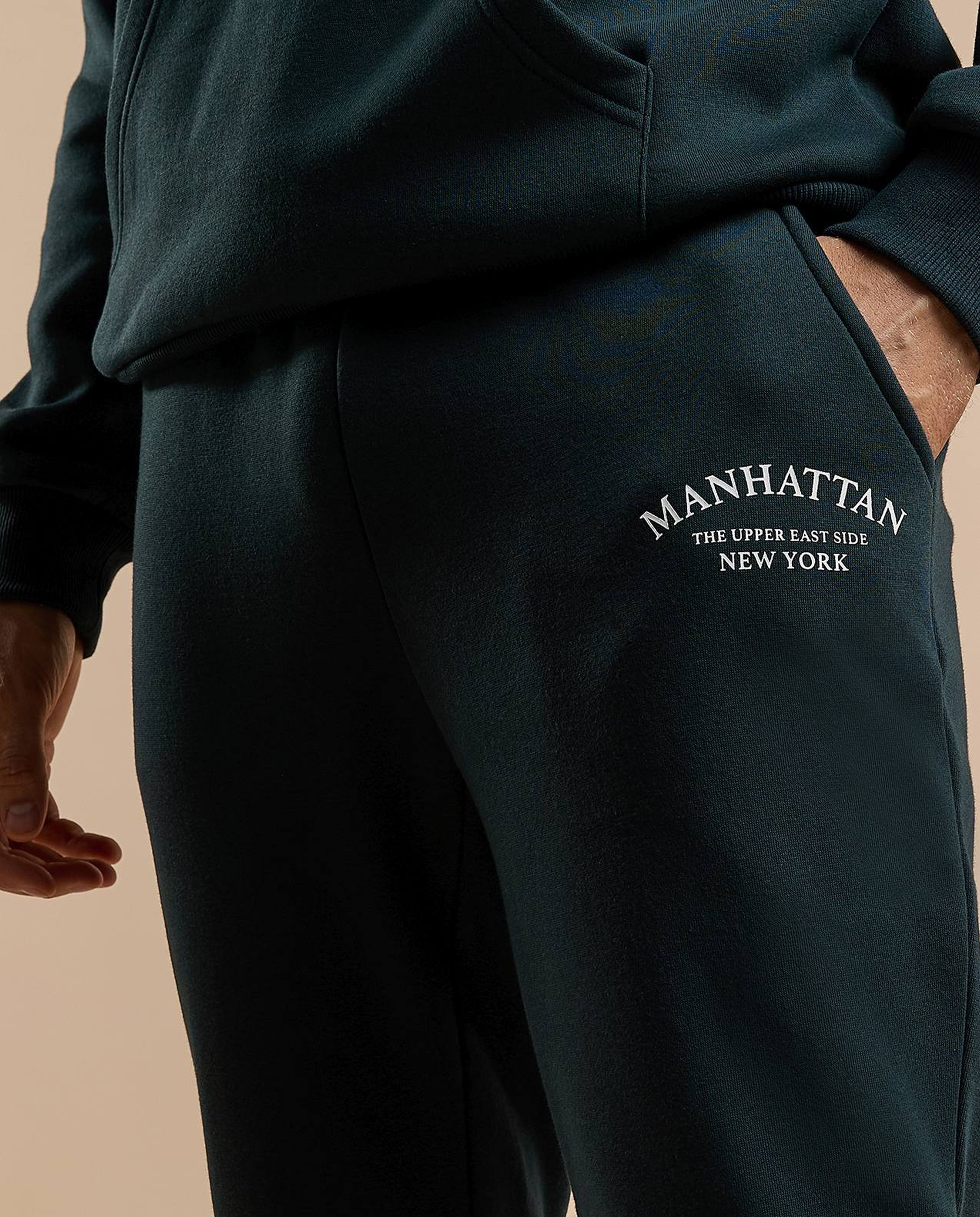 Embroidery Detail Joggers with Drawstring Waist