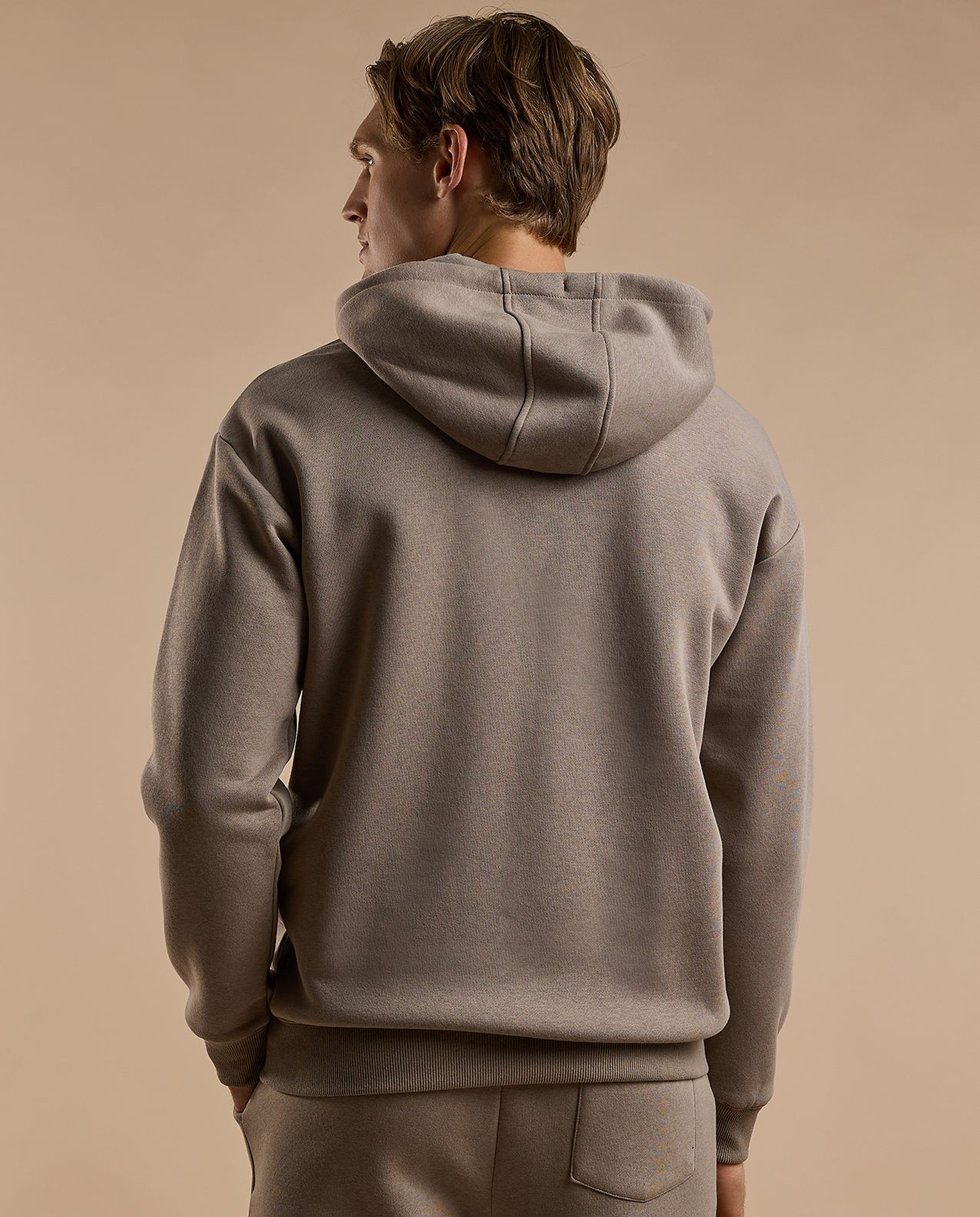 Solid Hooded Jacket with Zipper Closure