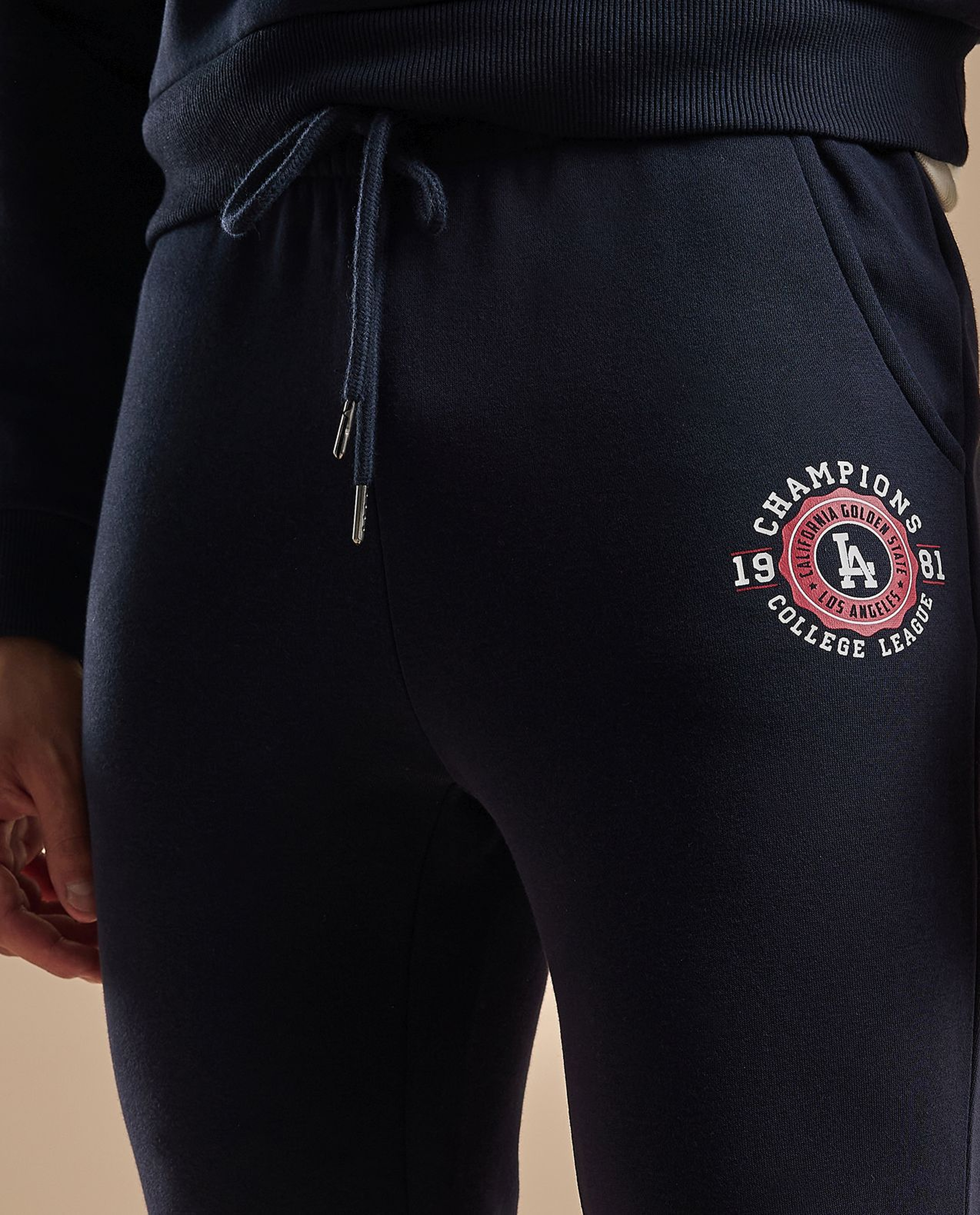 Printed Joggers with Drawstring Waist