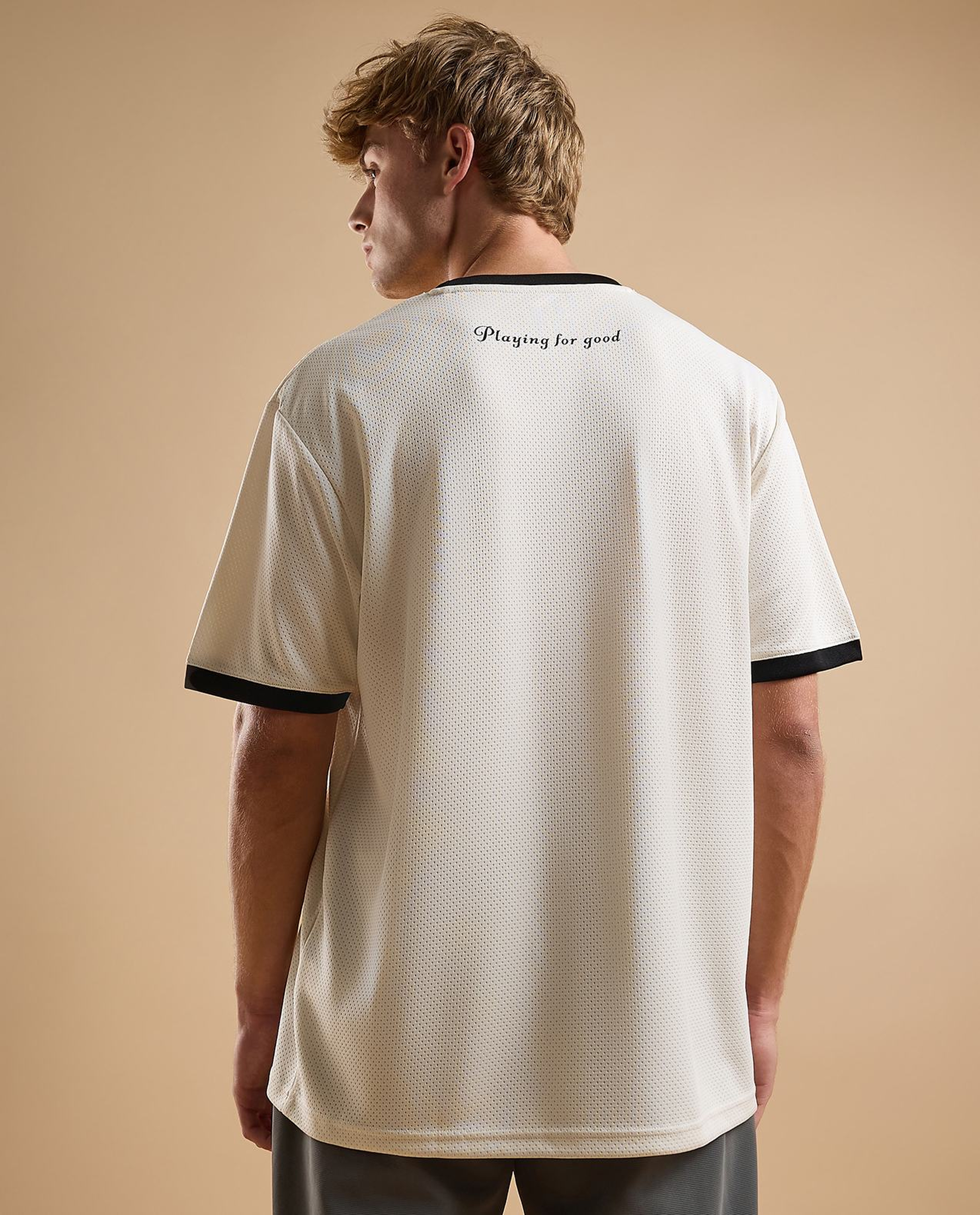 Typography Print T-Shirt with Crew Neck and Short Sleeves