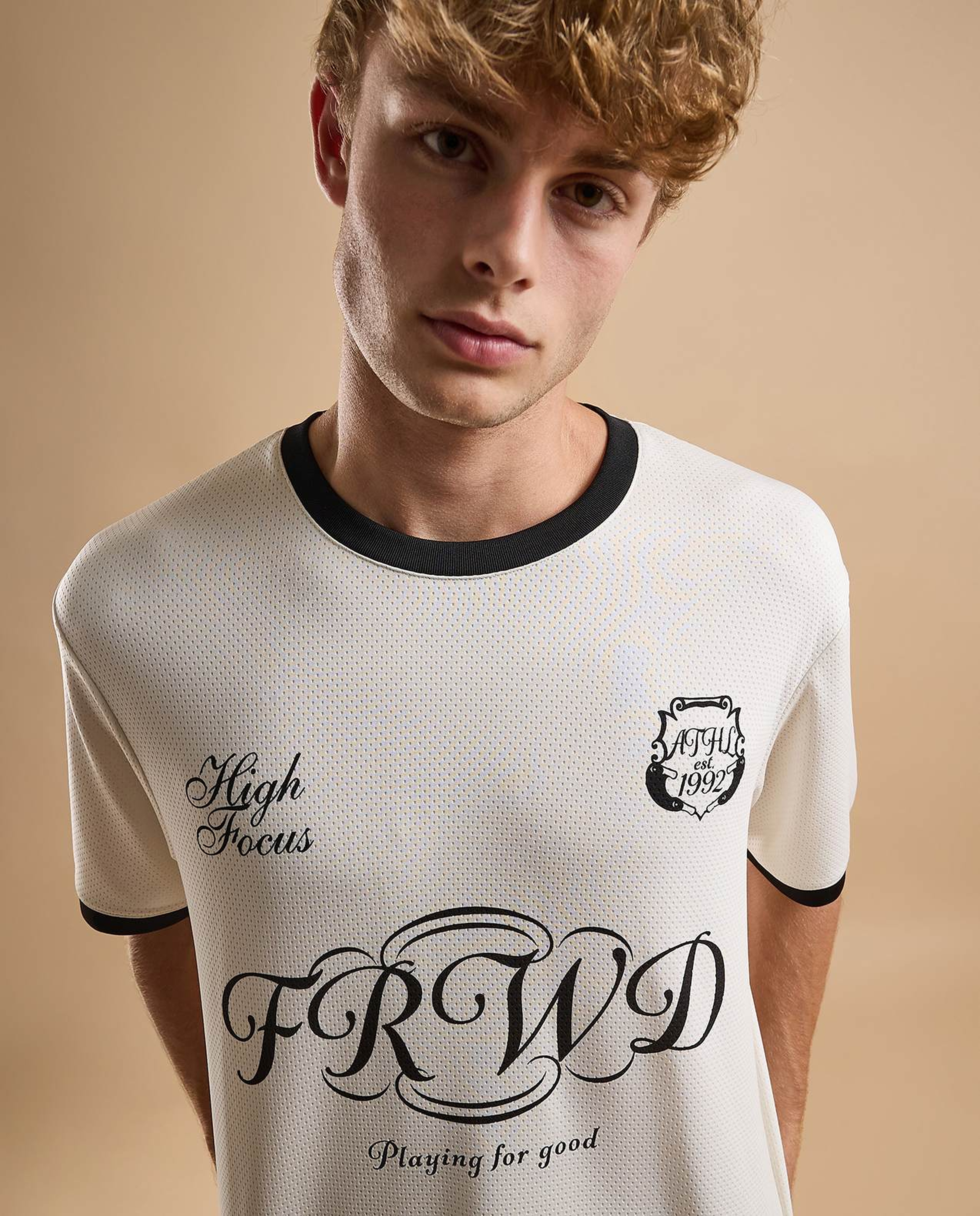 Typography Print T-Shirt with Crew Neck and Short Sleeves