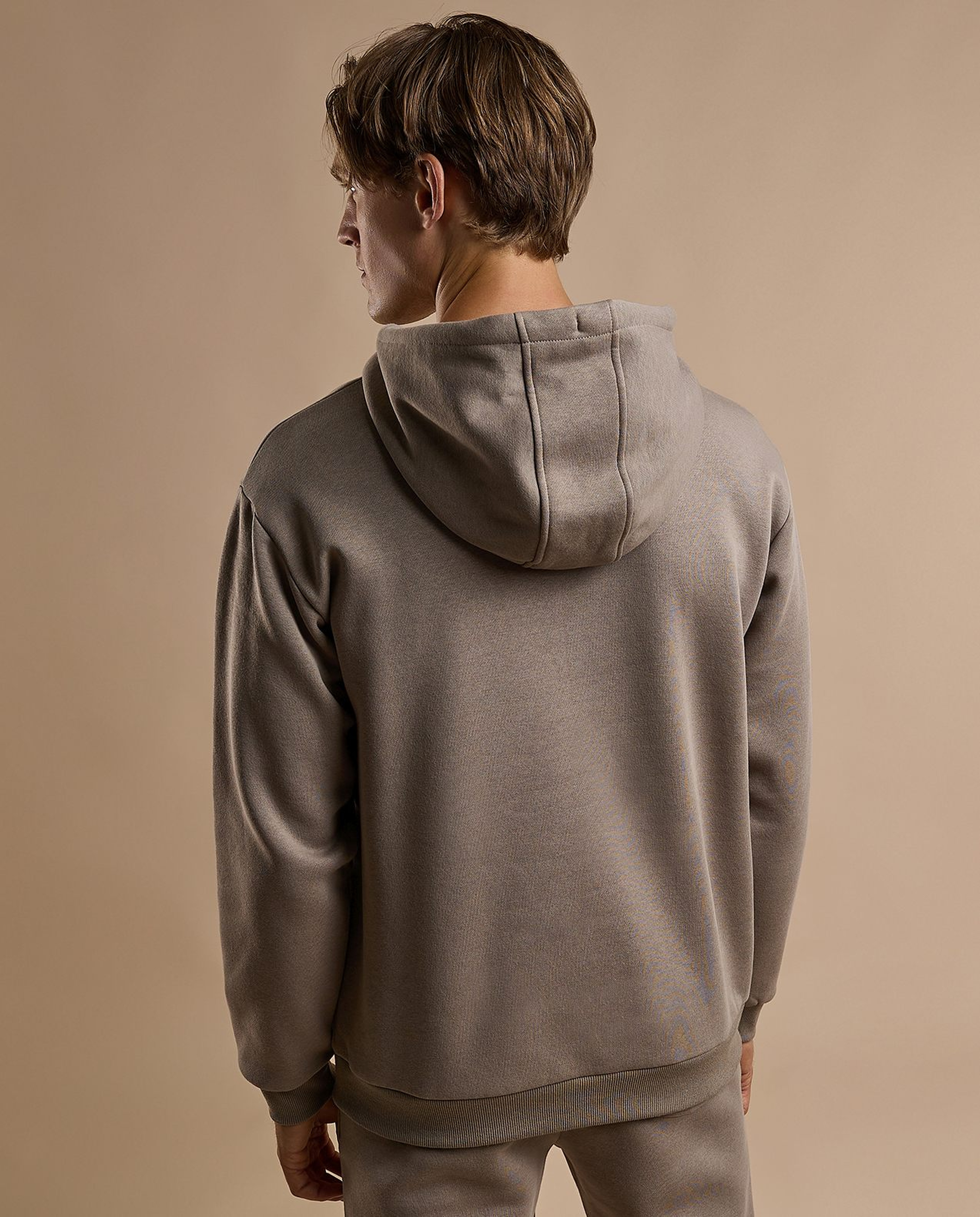 Solid Hoodie with Long Sleeves