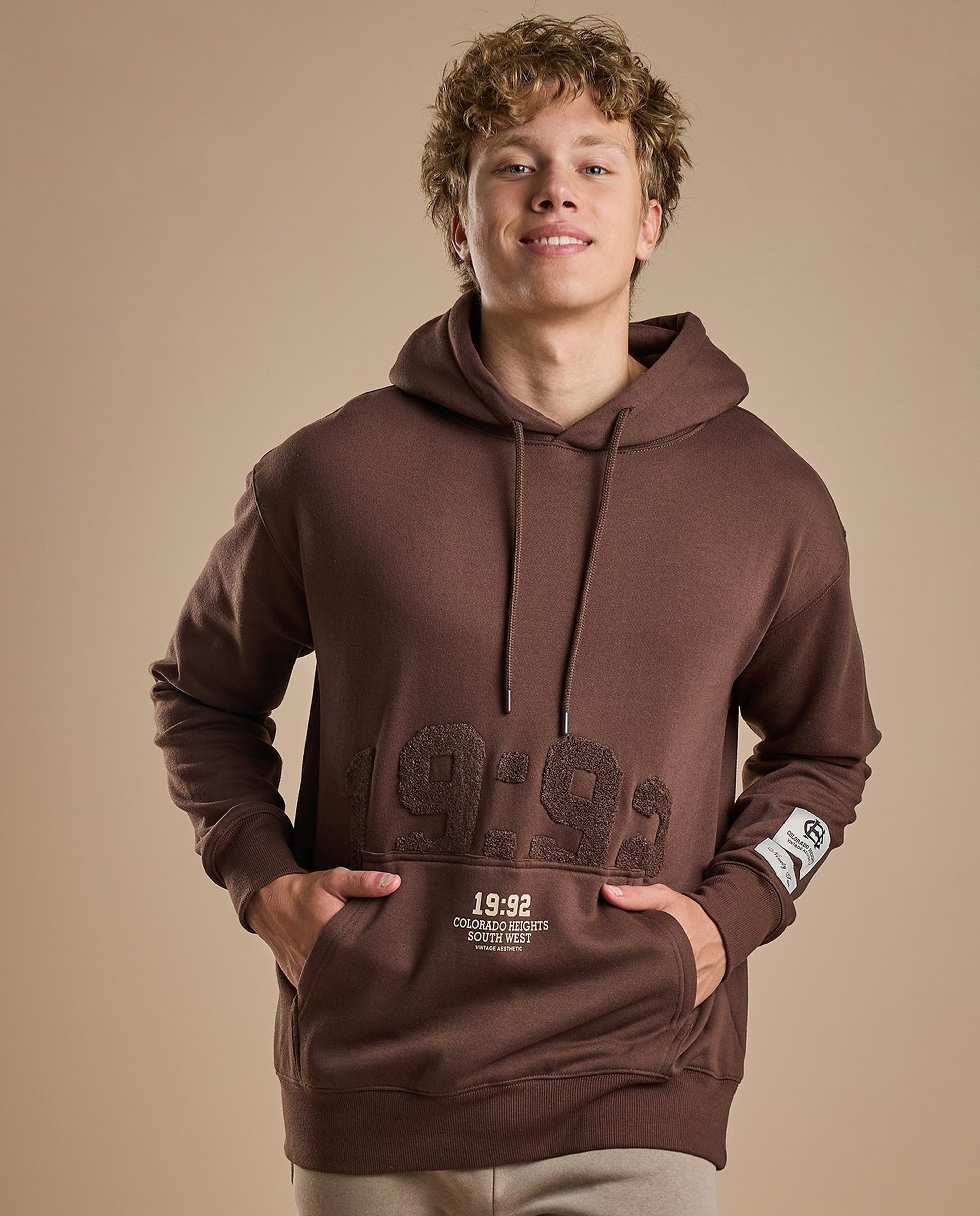 Appliqued Hoodie with Long Sleeves