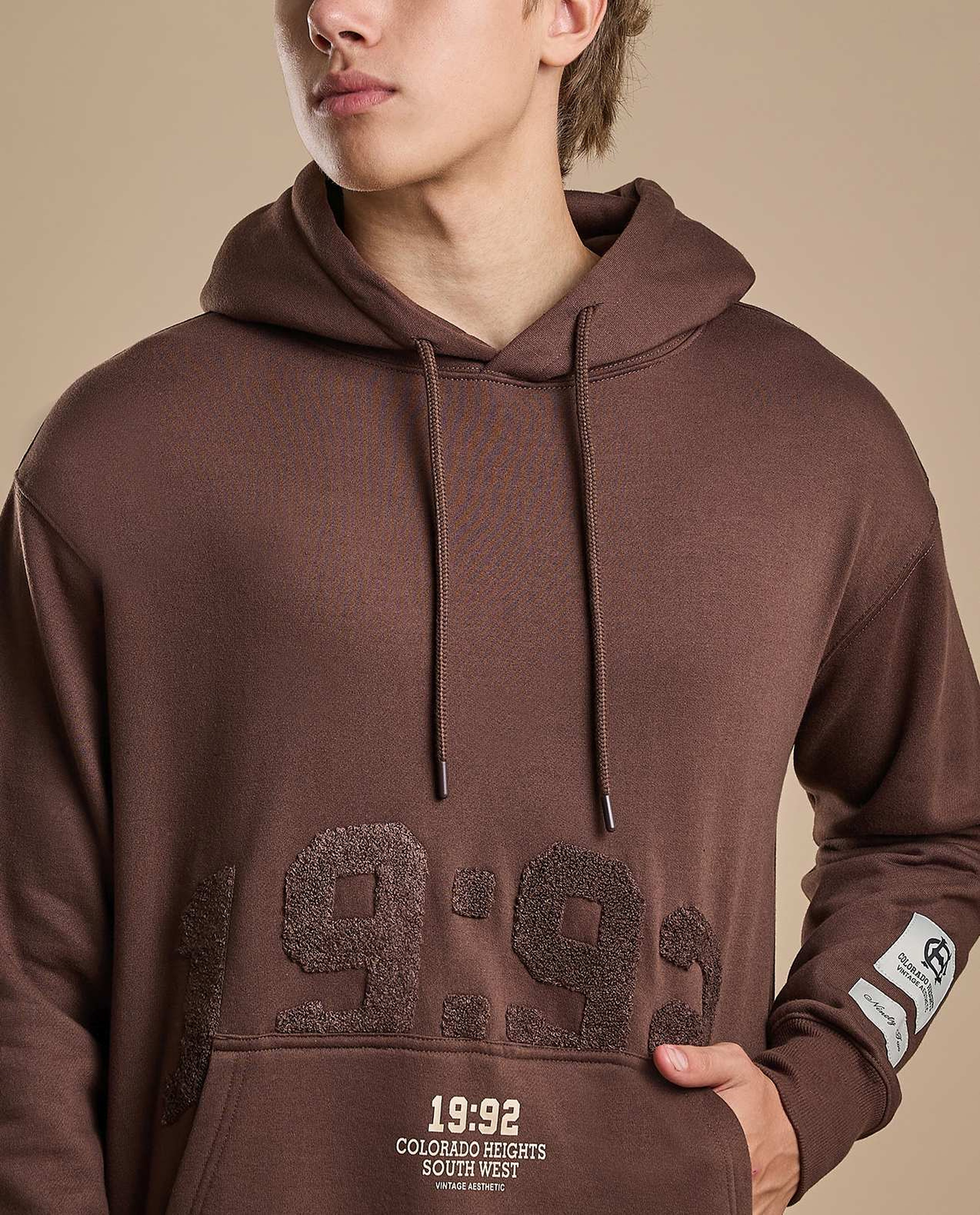 Appliqued Hoodie with Long Sleeves