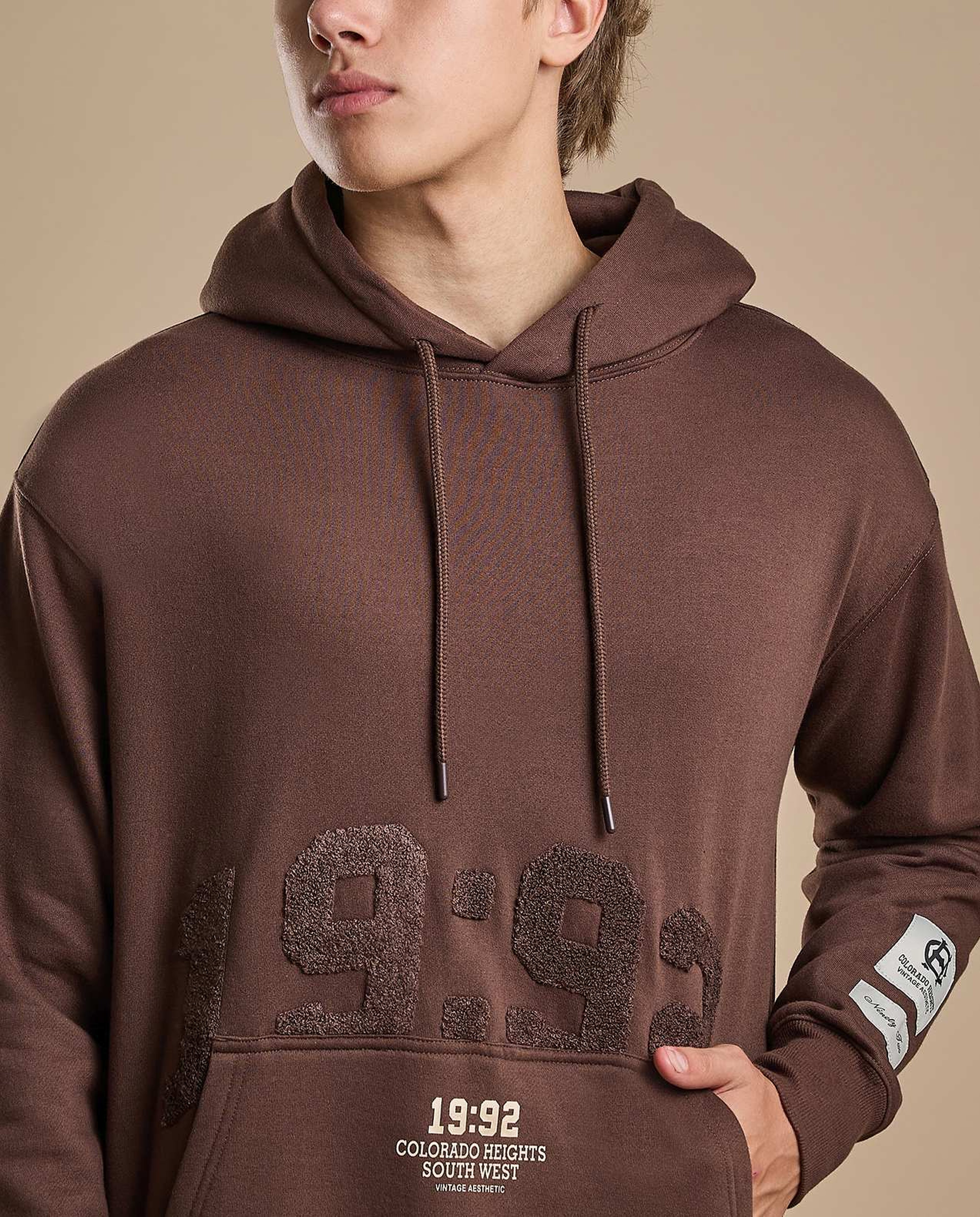 Appliqued Hoodie with Long Sleeves
