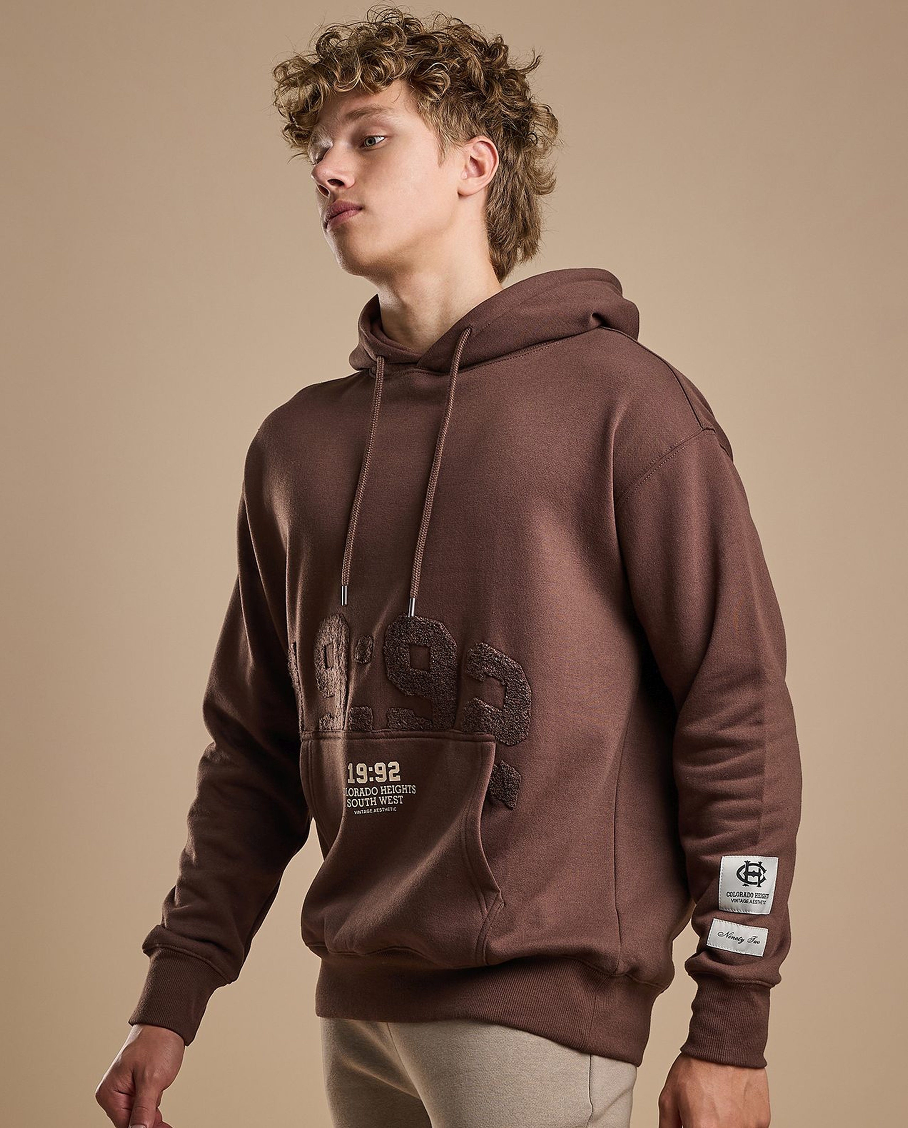 Appliqued Hoodie with Long Sleeves