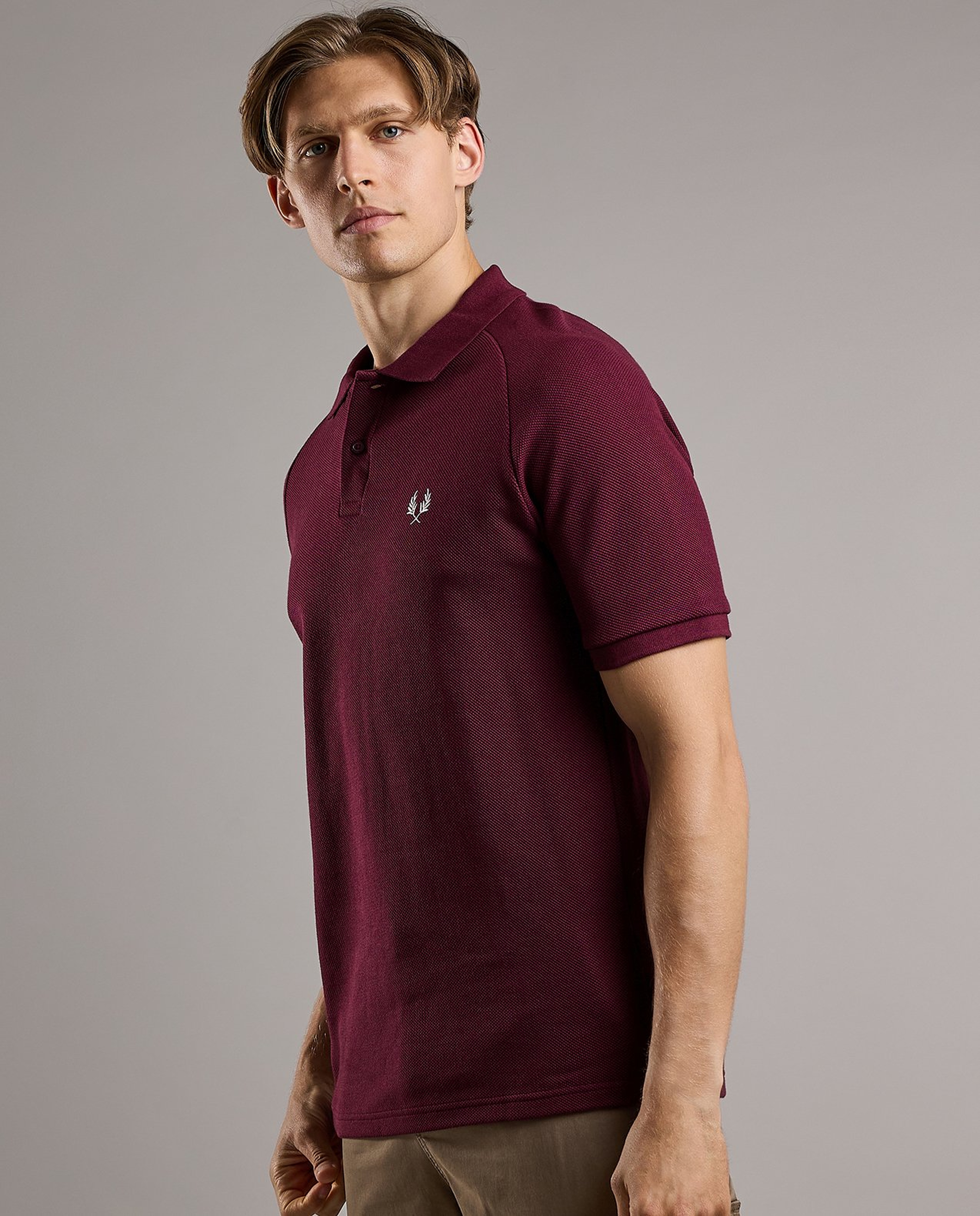 Logo Detail Polo T-Shirt with Short Sleeves