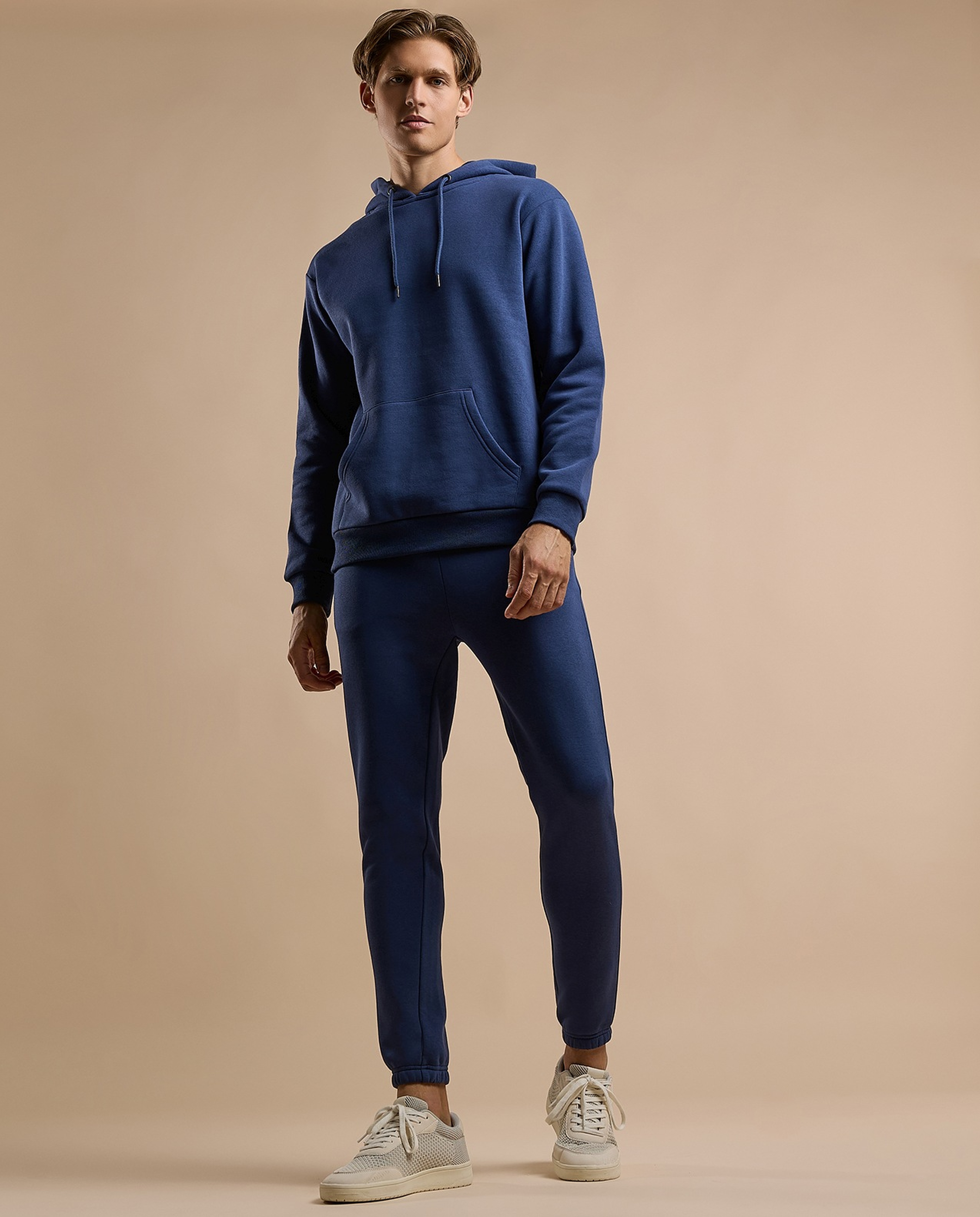 Solid Hoodie with Long Sleeves