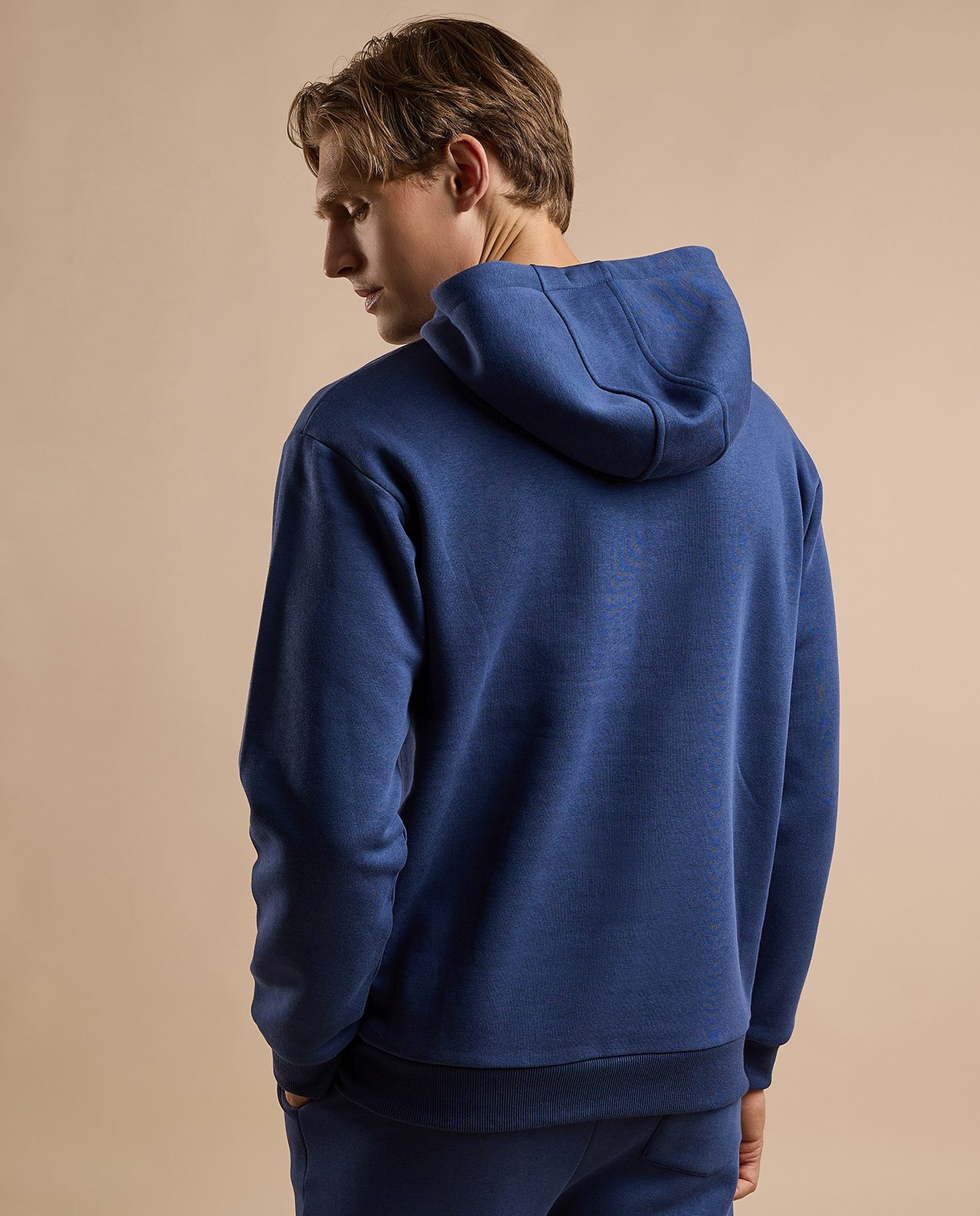 Solid Hoodie with Long Sleeves