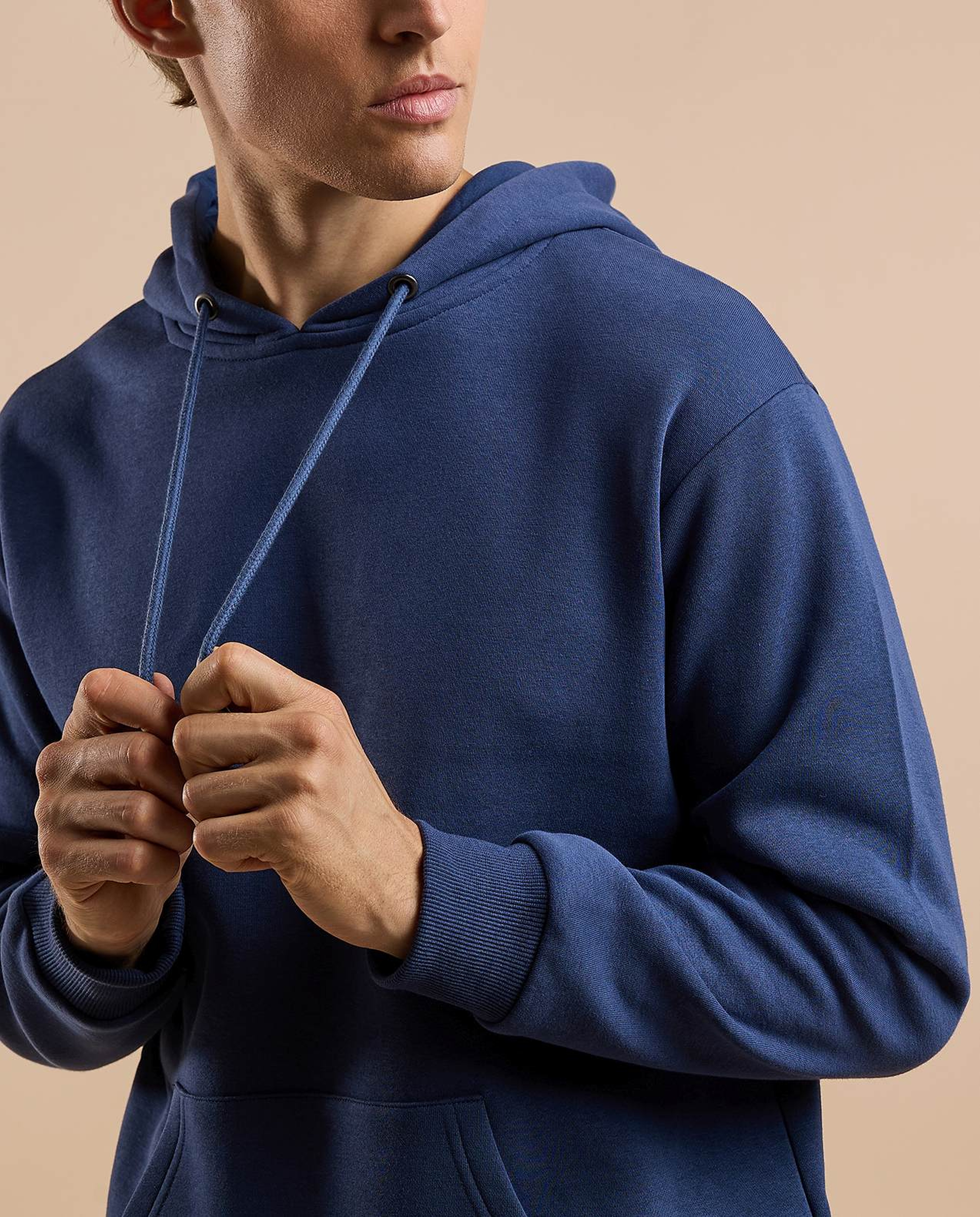 Solid Hoodie with Long Sleeves