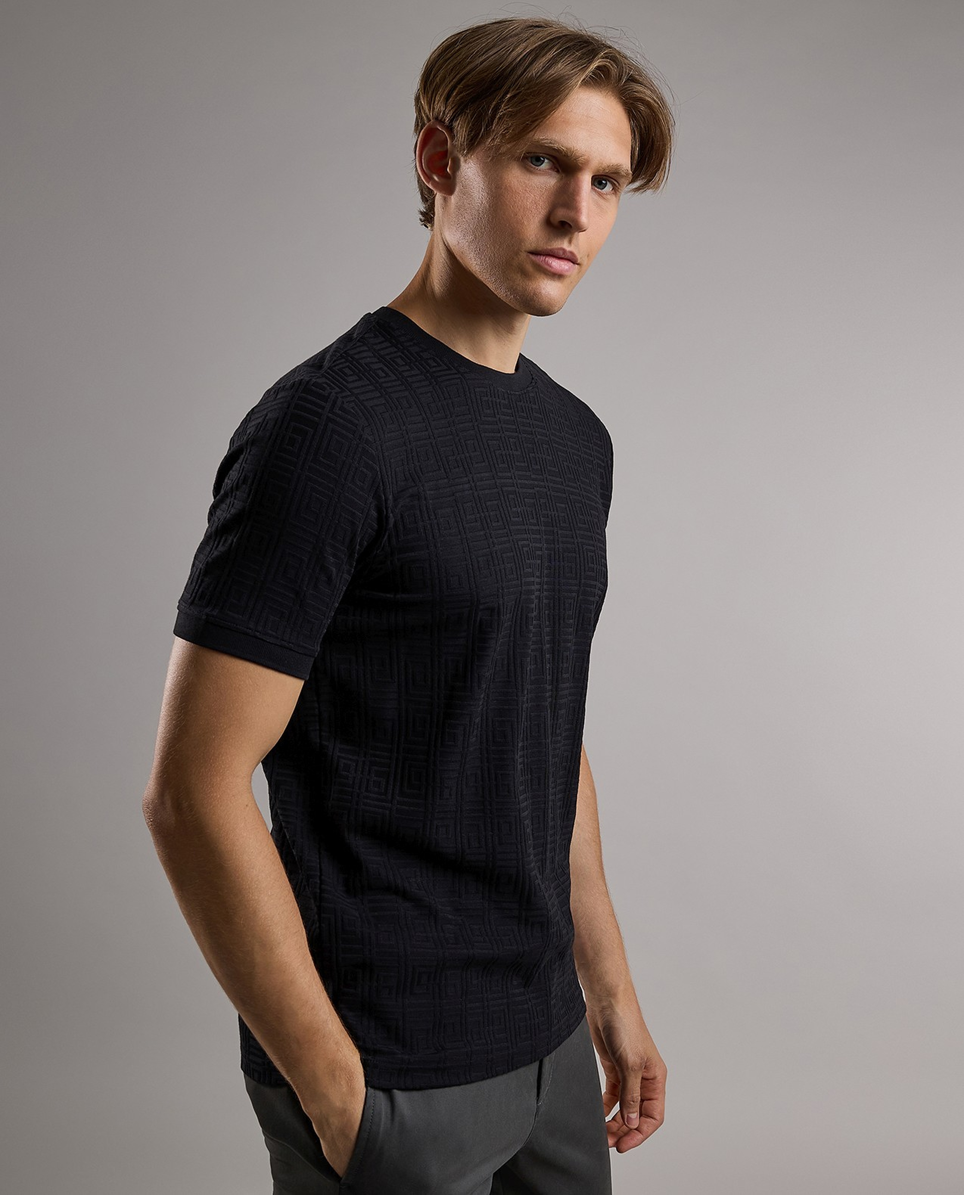 Solid T-Shirt with Crew Neck and Short Sleeves