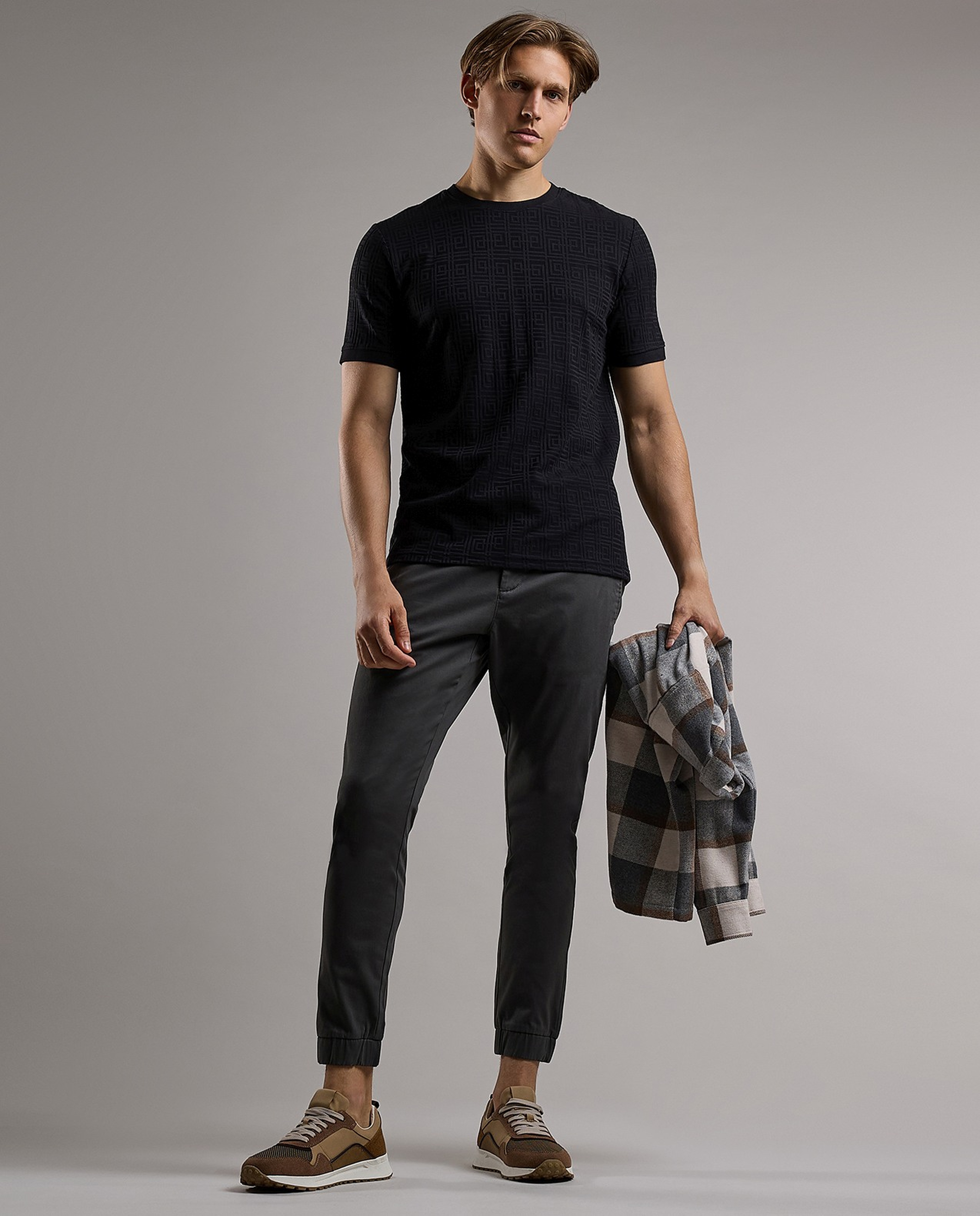 Solid T-Shirt with Crew Neck and Short Sleeves